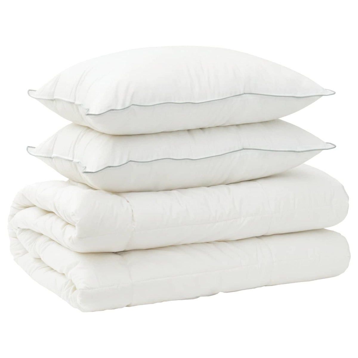 vidaXL Dekbed en Kussen Set 3 st 200x200 cm Winter 450 GSM Wol Wit