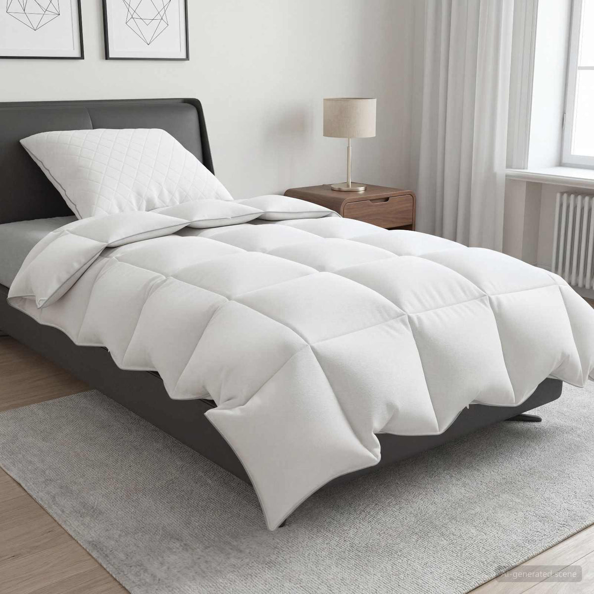 vidaXL 90% ganzen dons dekbedset FULDA 2 st 135 x 200 cm Winter Wit