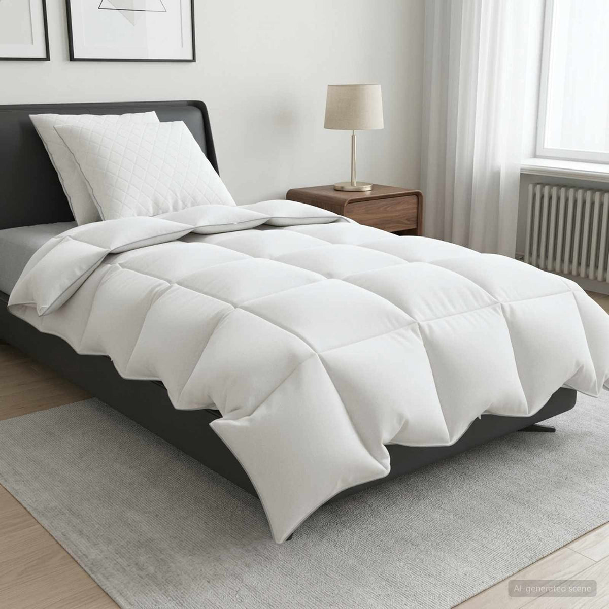 vidaXL 90% ganzen dons dekbedset FULDA 3 st 200 x 200 cm Winter Wit