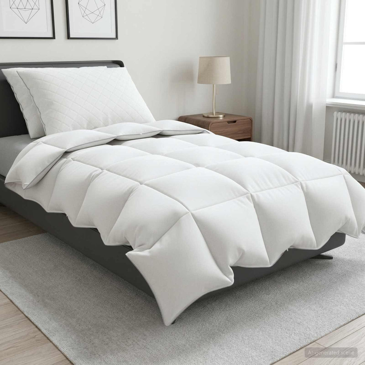 vidaXL 90% ganzen dons dekbedset FULDA 3 st 200 x 200 cm Winter Wit