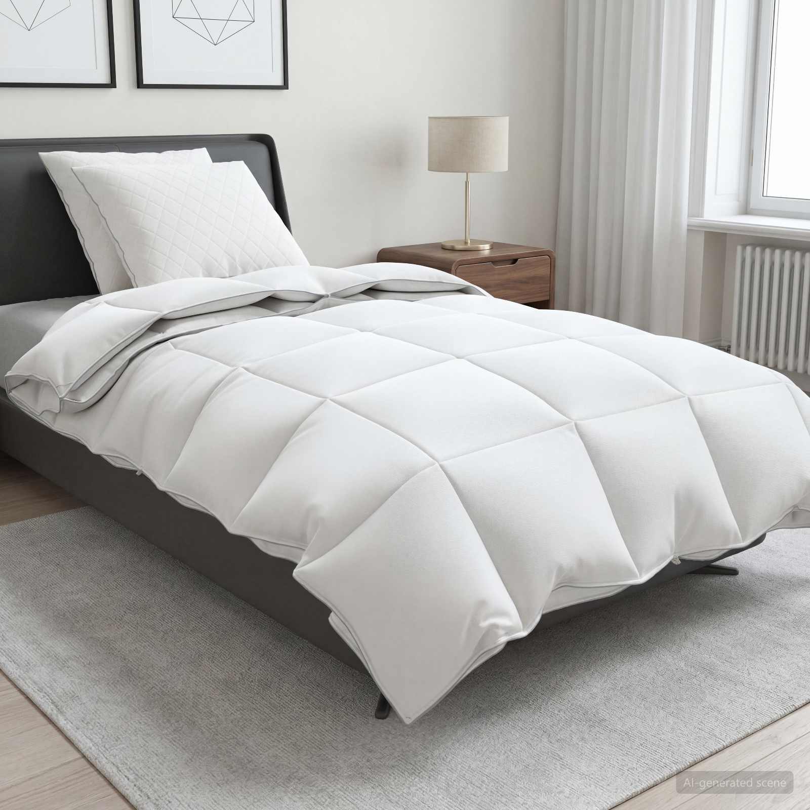 vidaXL 90% ganzen dons dekbedset FULDA 3 st 200 x 200 cm 310 GSM Wit