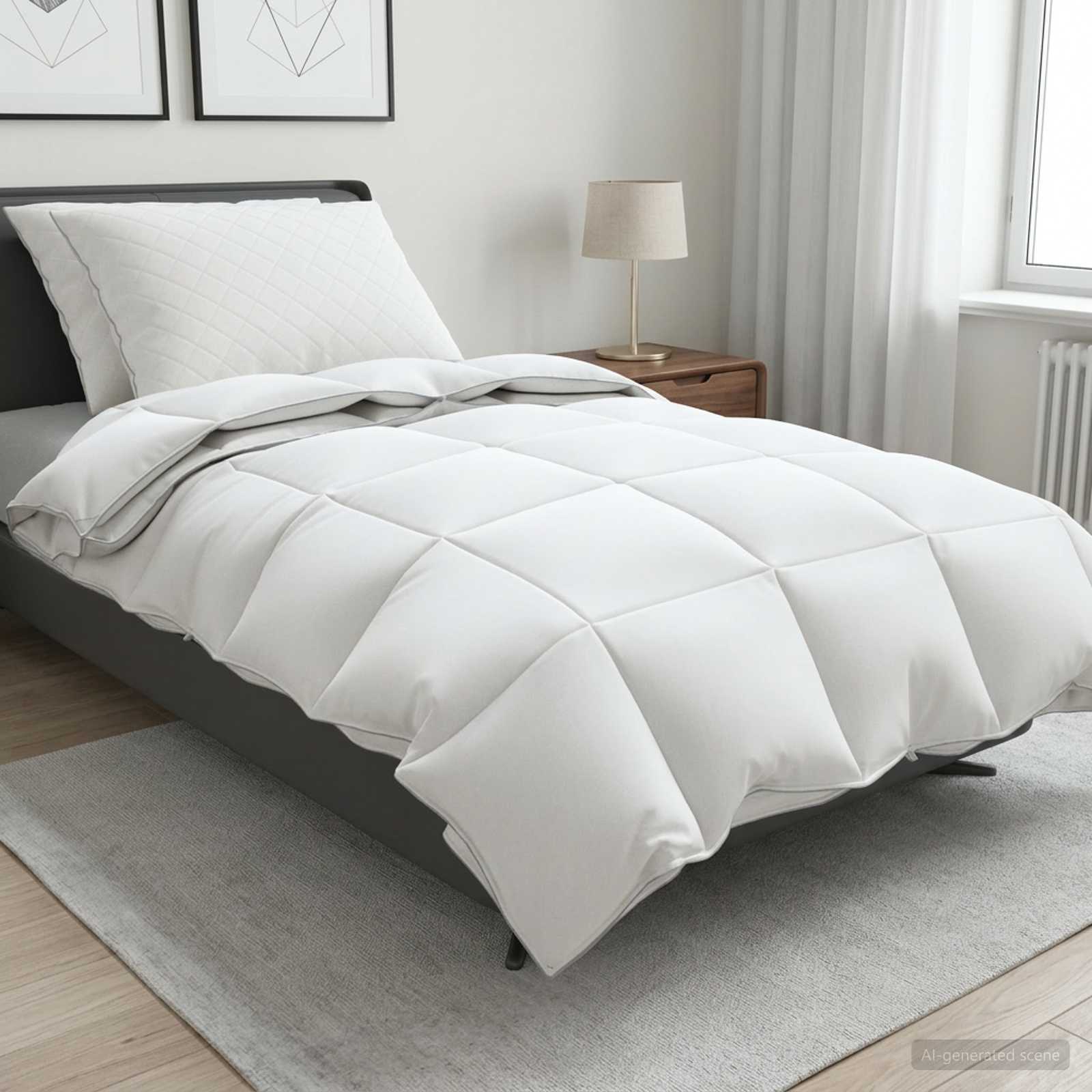 vidaXL 90% ganzen dons dekbedset FULDA 3 st 200 x 200 cm 310 GSM Wit