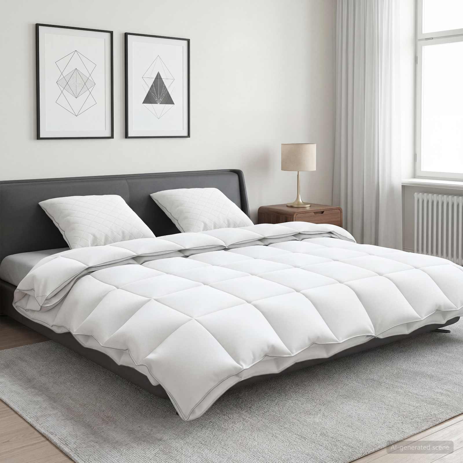 vidaXL 90% ganzen dons dekbedset FULDA 3 st 200 x 200 cm 310 GSM Wit