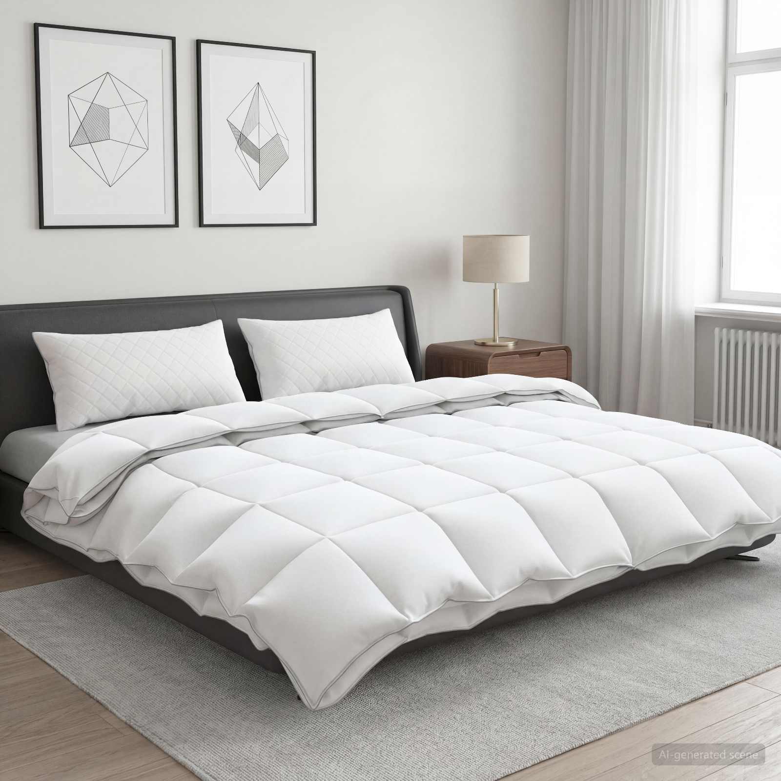 vidaXL 90% ganzen dons dekbedset FULDA 3 st 200 x 200 cm 310 GSM Wit