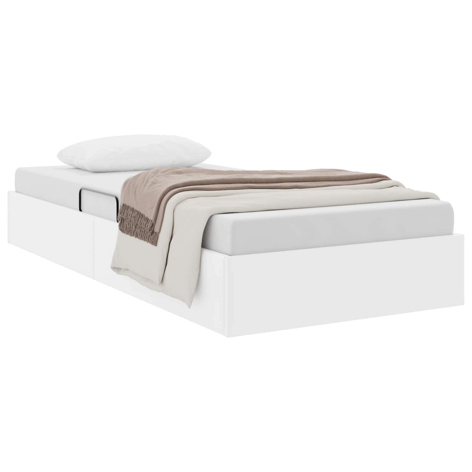 vidaXL Ottoman Bedframe met opslag Zwart 90 x 190 cm Nep Leer