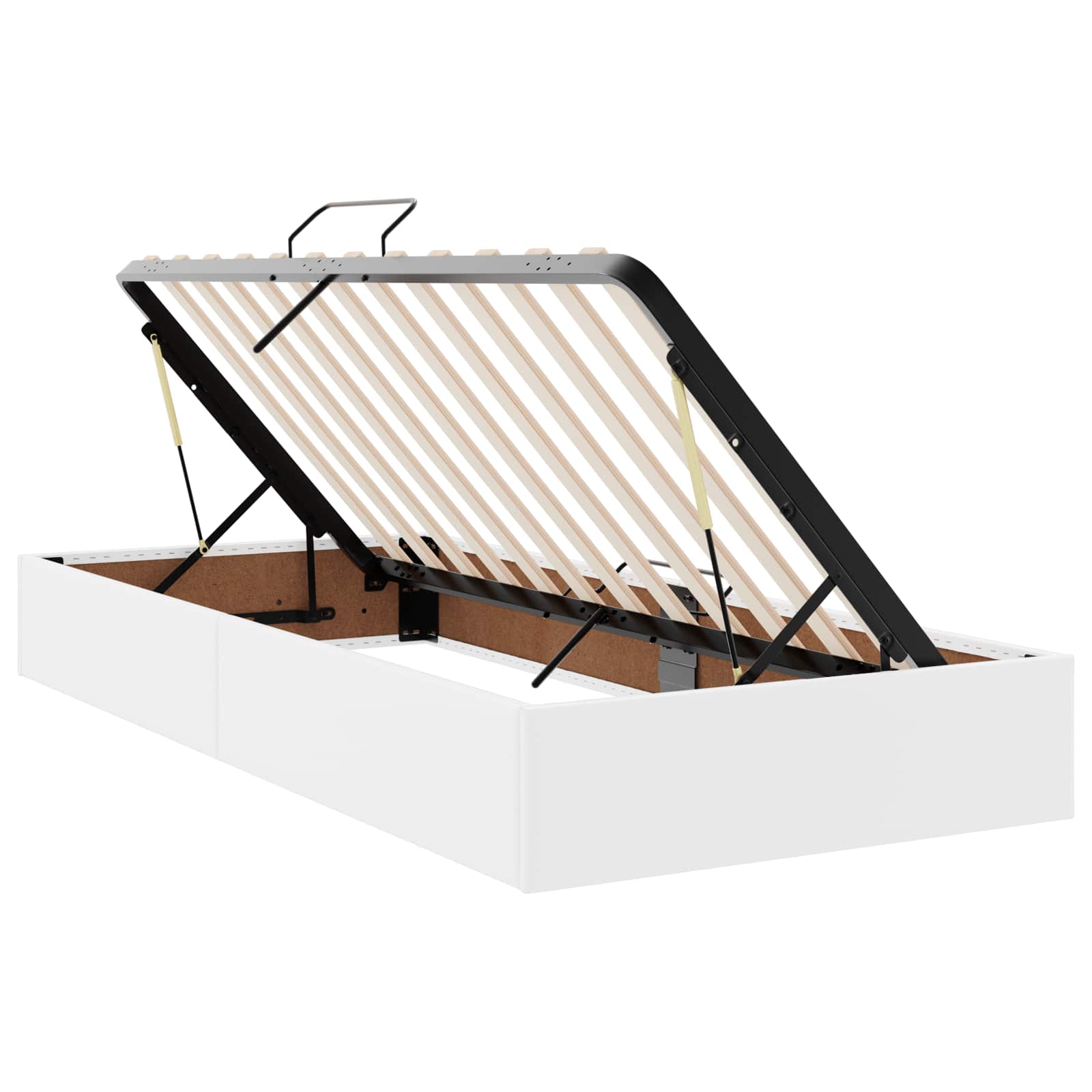 vidaXL Ottoman Bedframe met opslag Zwart 90 x 190 cm Nep Leer