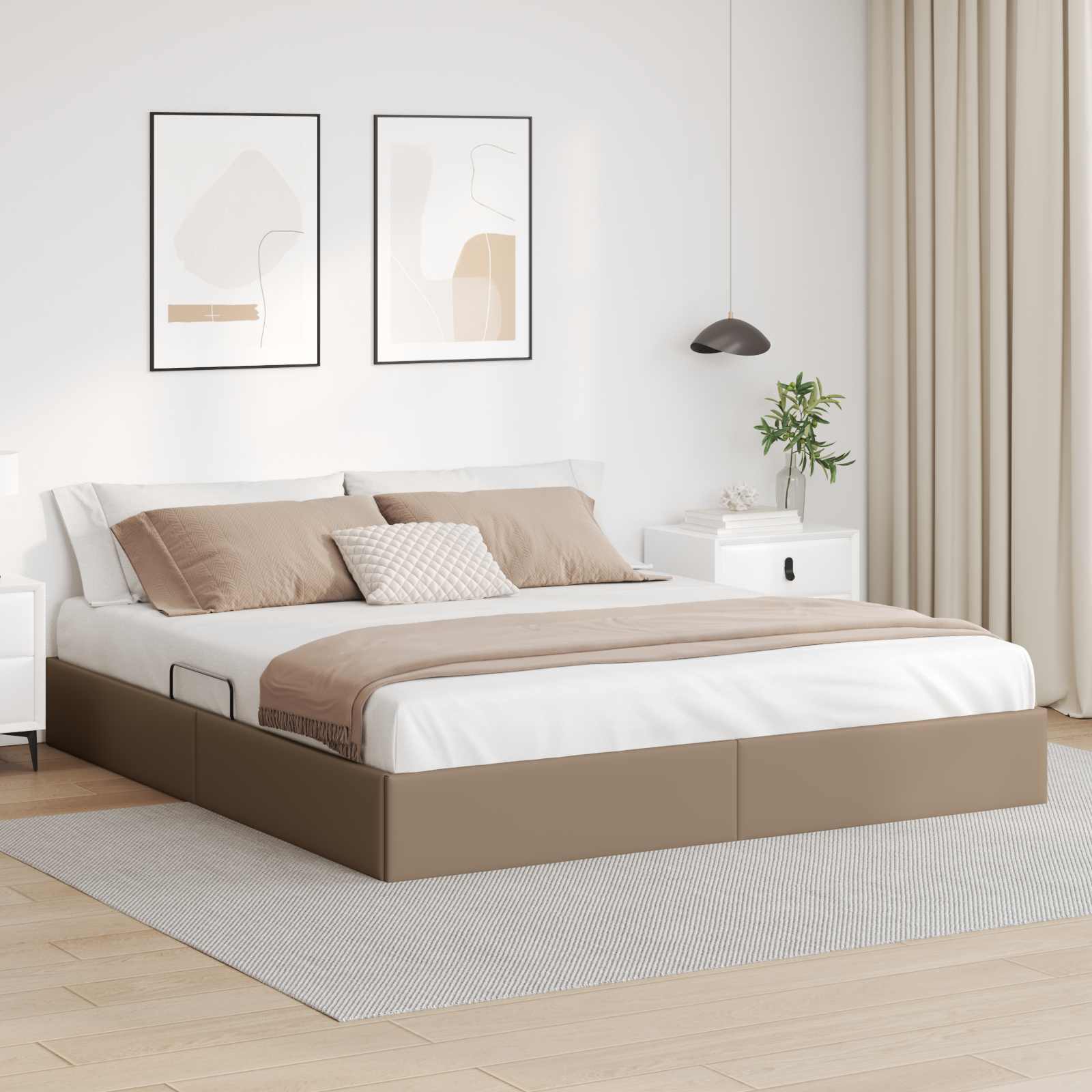 vidaXL Ottoman Bedframe met opslag Zwart 90 x 190 cm Nep Leer