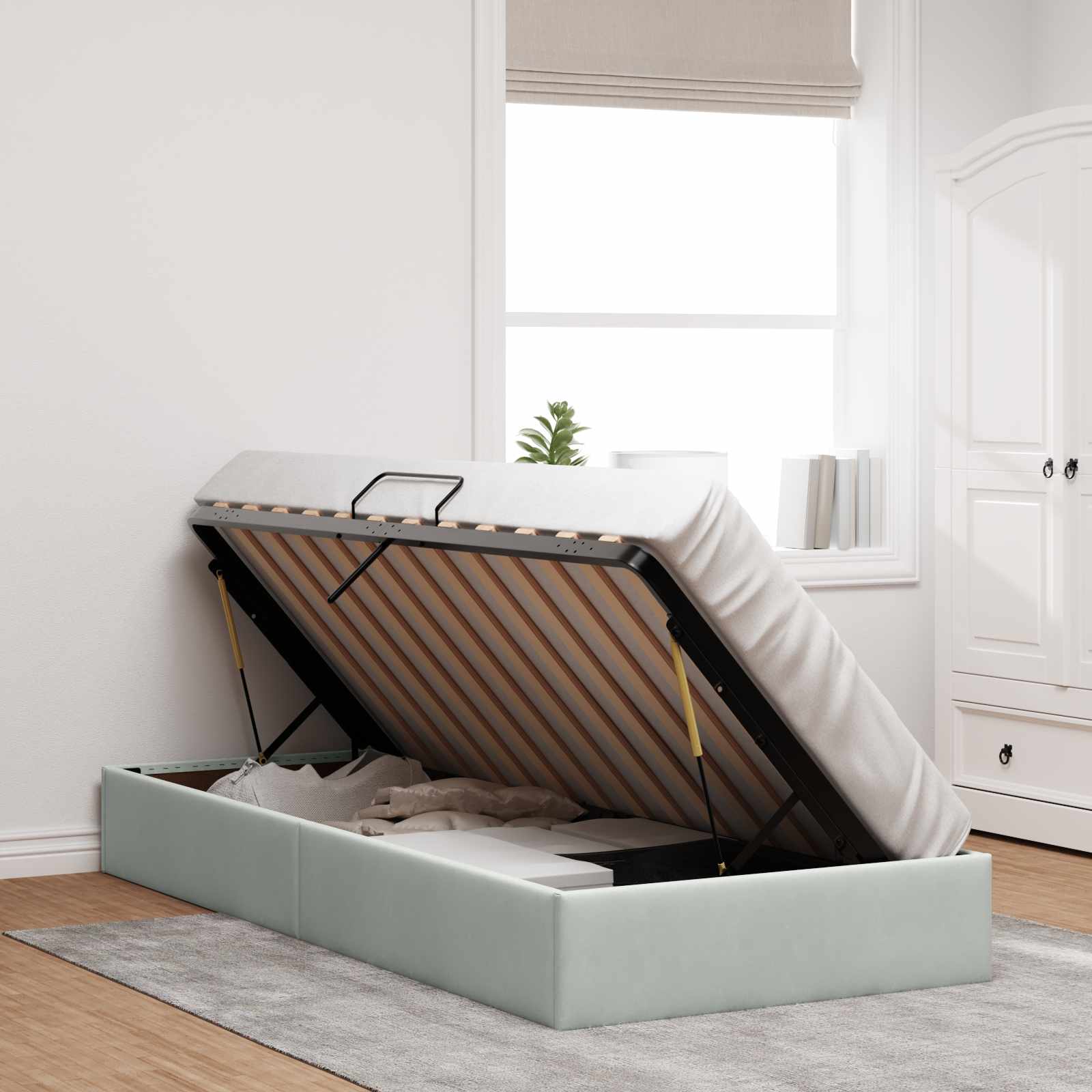 vidaXL Ottoman Bedframe met Opslag met opslag Fluweel