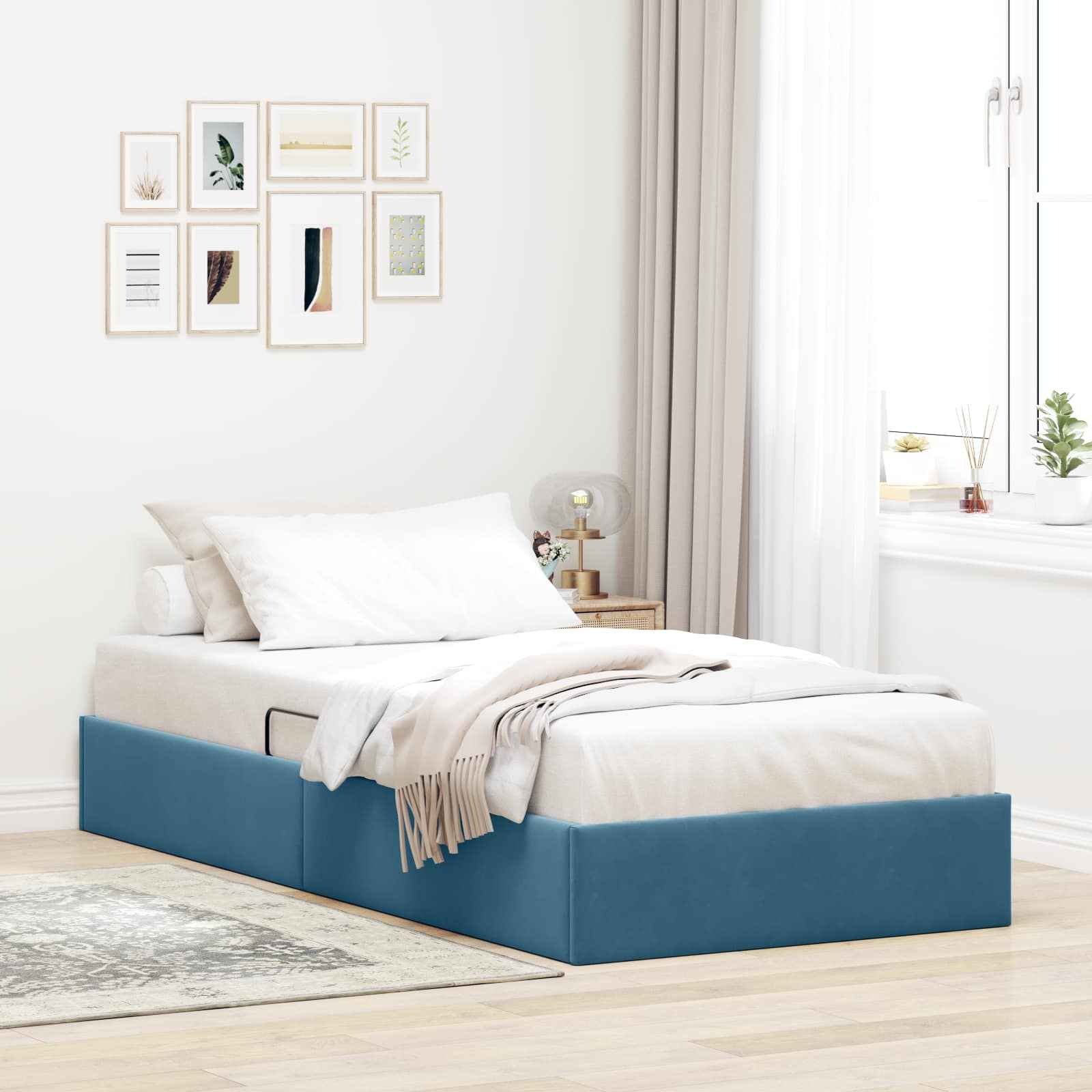 vidaXL Ottoman Bedframe met Opslag met opslag Fluweel