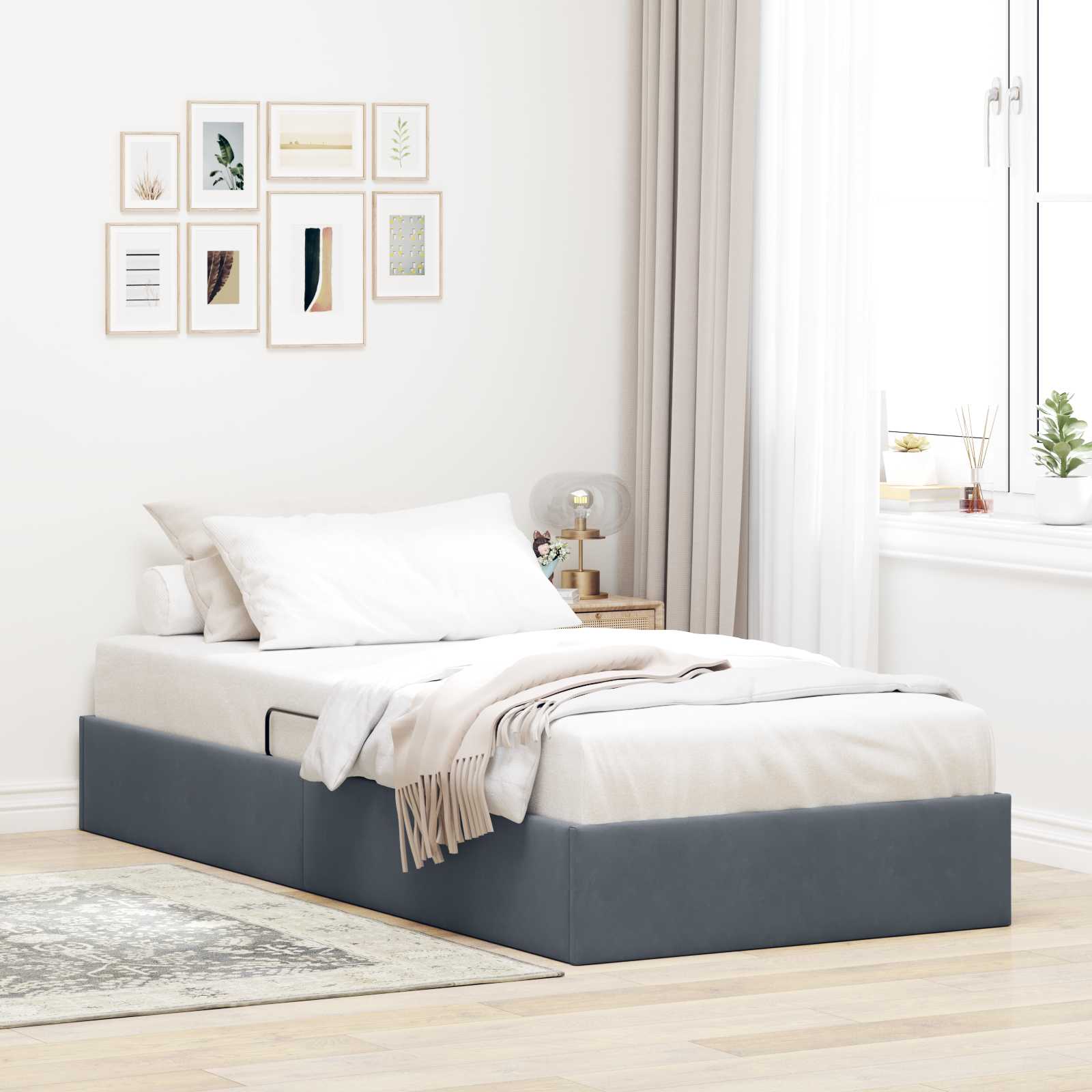 vidaXL Ottoman Bedframe met Opslag met opslag Fluweel