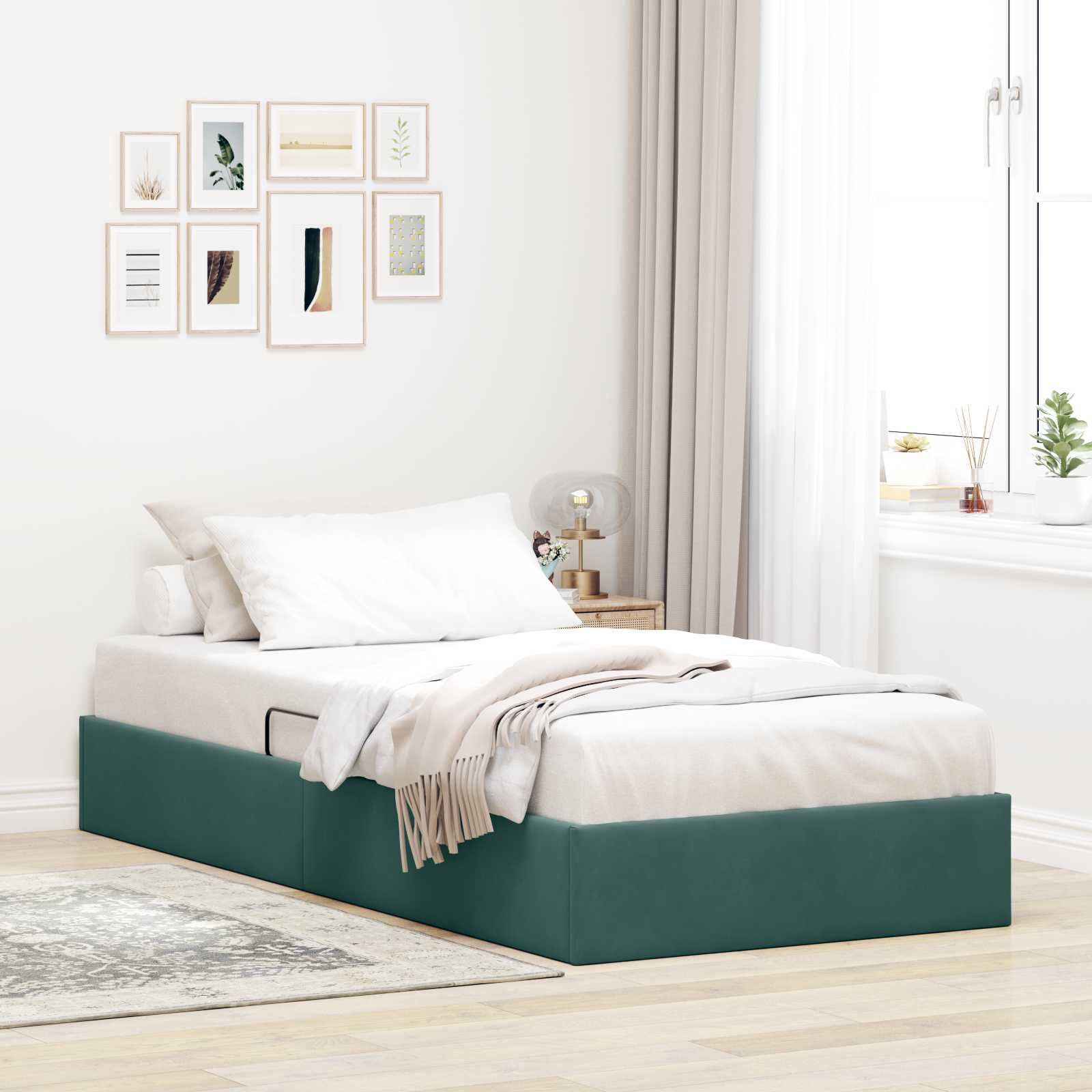 vidaXL Ottoman Bedframe met Opslag met opslag Fluweel