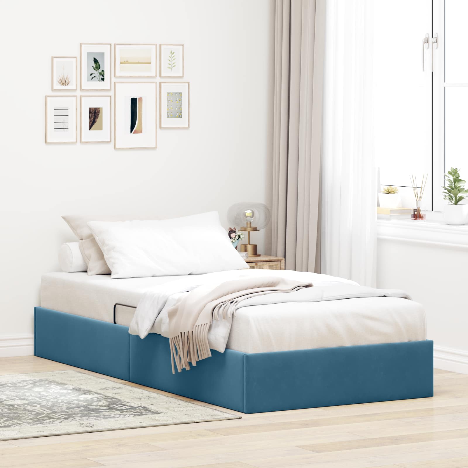 vidaXL Ottoman Bedframe met Opslag met opslag Fluweel