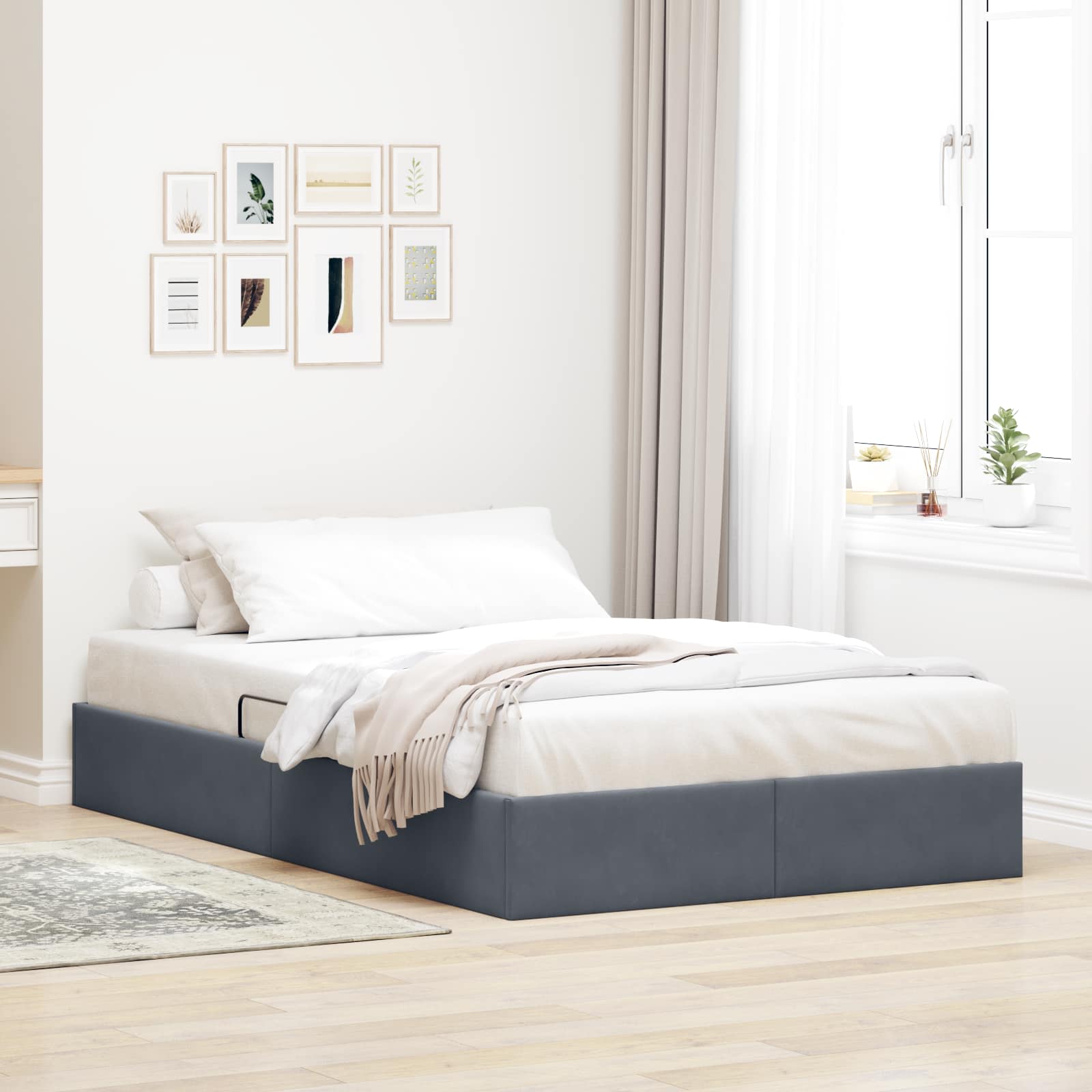 vidaXL Ottoman Bedframe met Opslag met opslag Fluweel