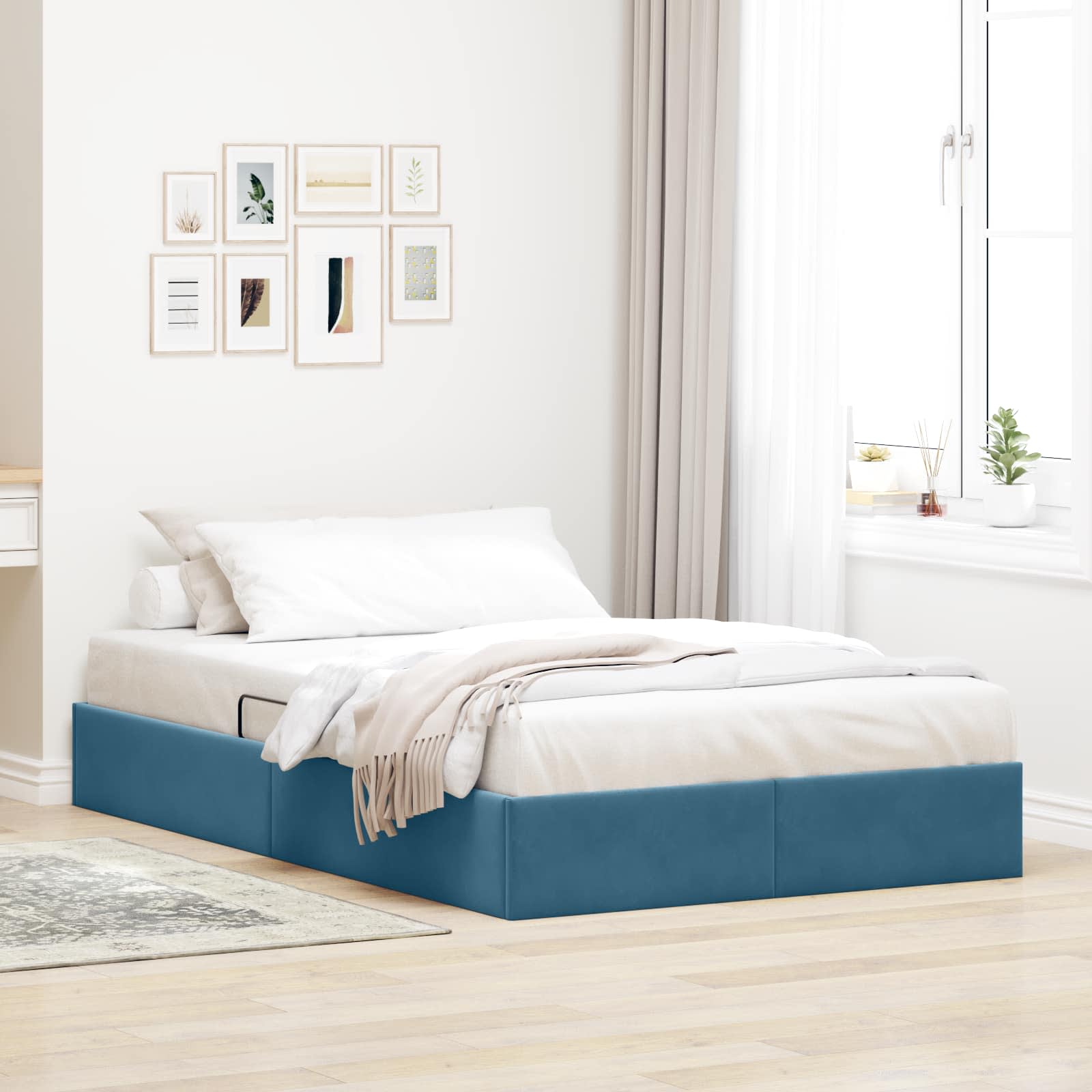 vidaXL Ottoman Bedframe met Opslag met opslag Fluweel