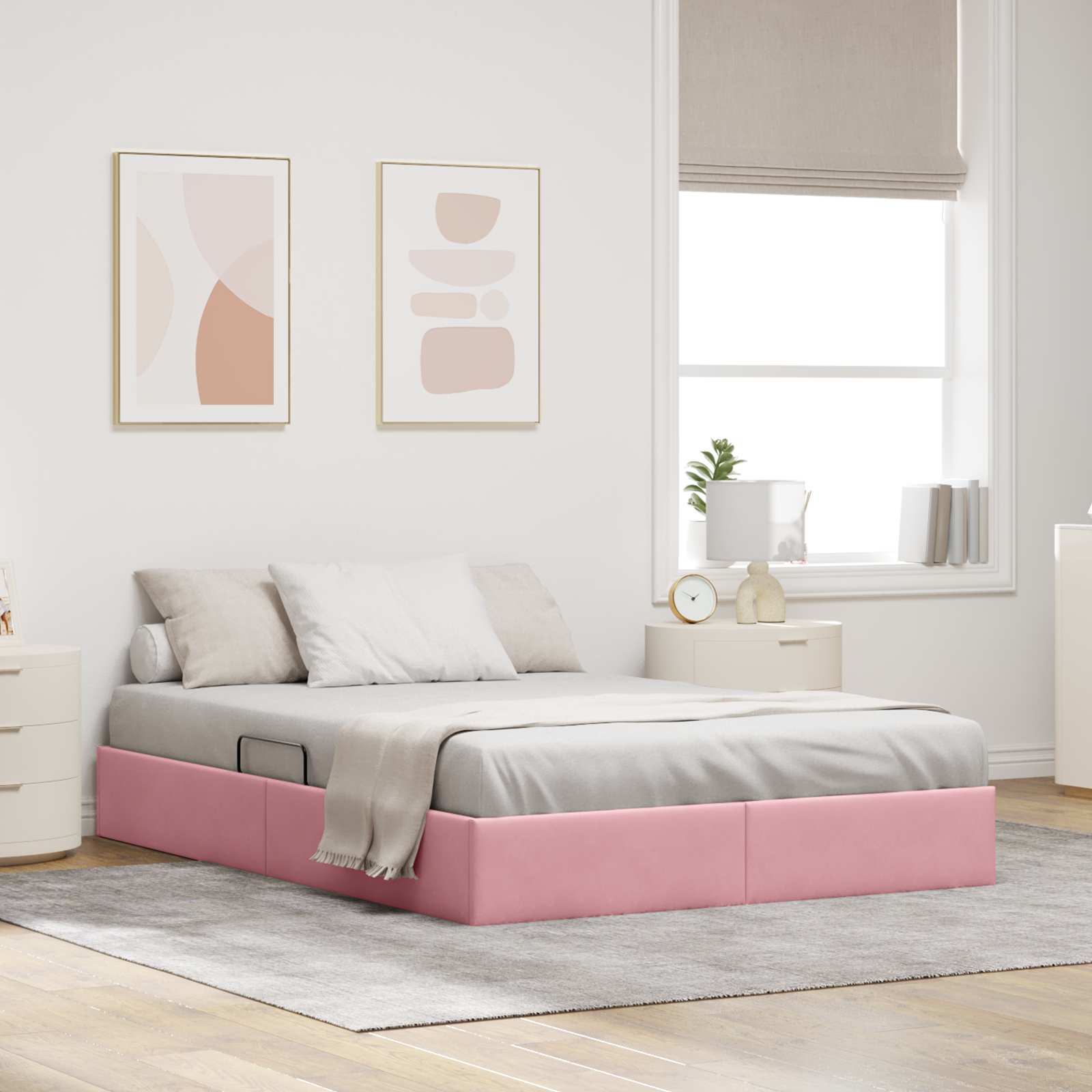 vidaXL Ottoman Bedframe met Opslag met opslag Fluweel