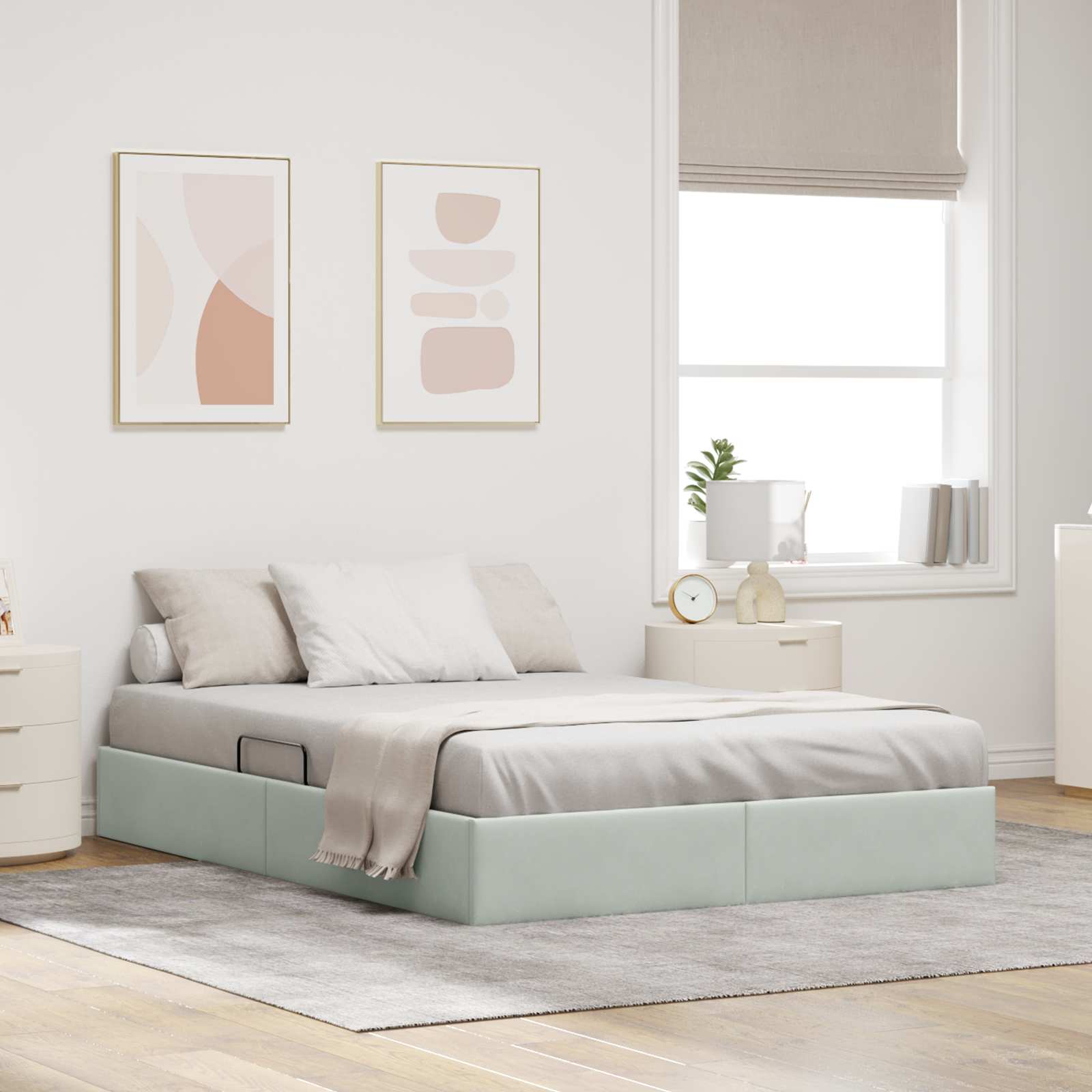 vidaXL Ottoman Bedframe met Opslag met opslag Fluweel