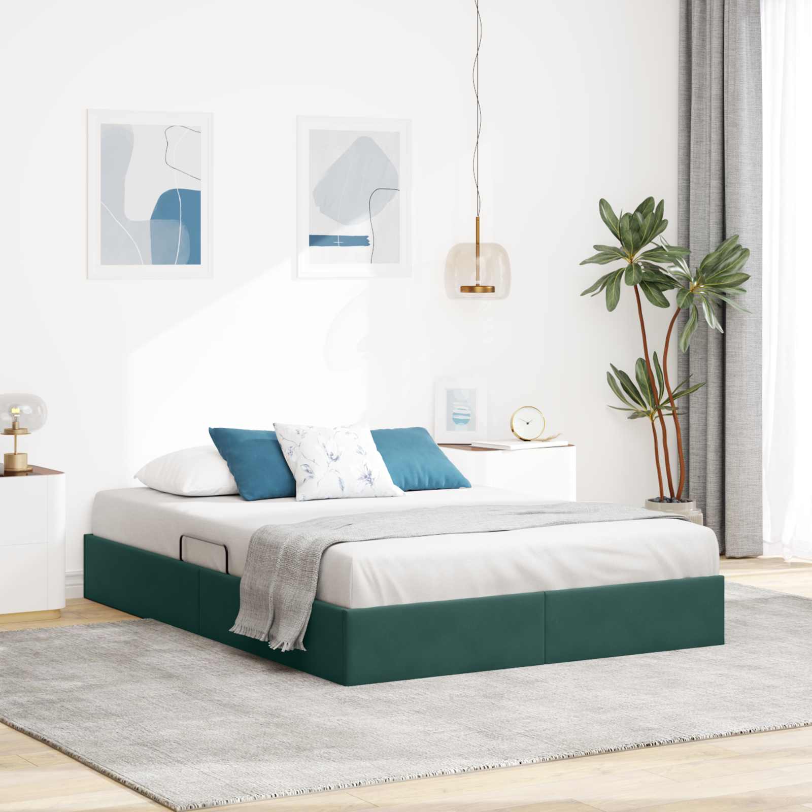 vidaXL Ottoman Bedframe met Opslag met opslag Fluweel
