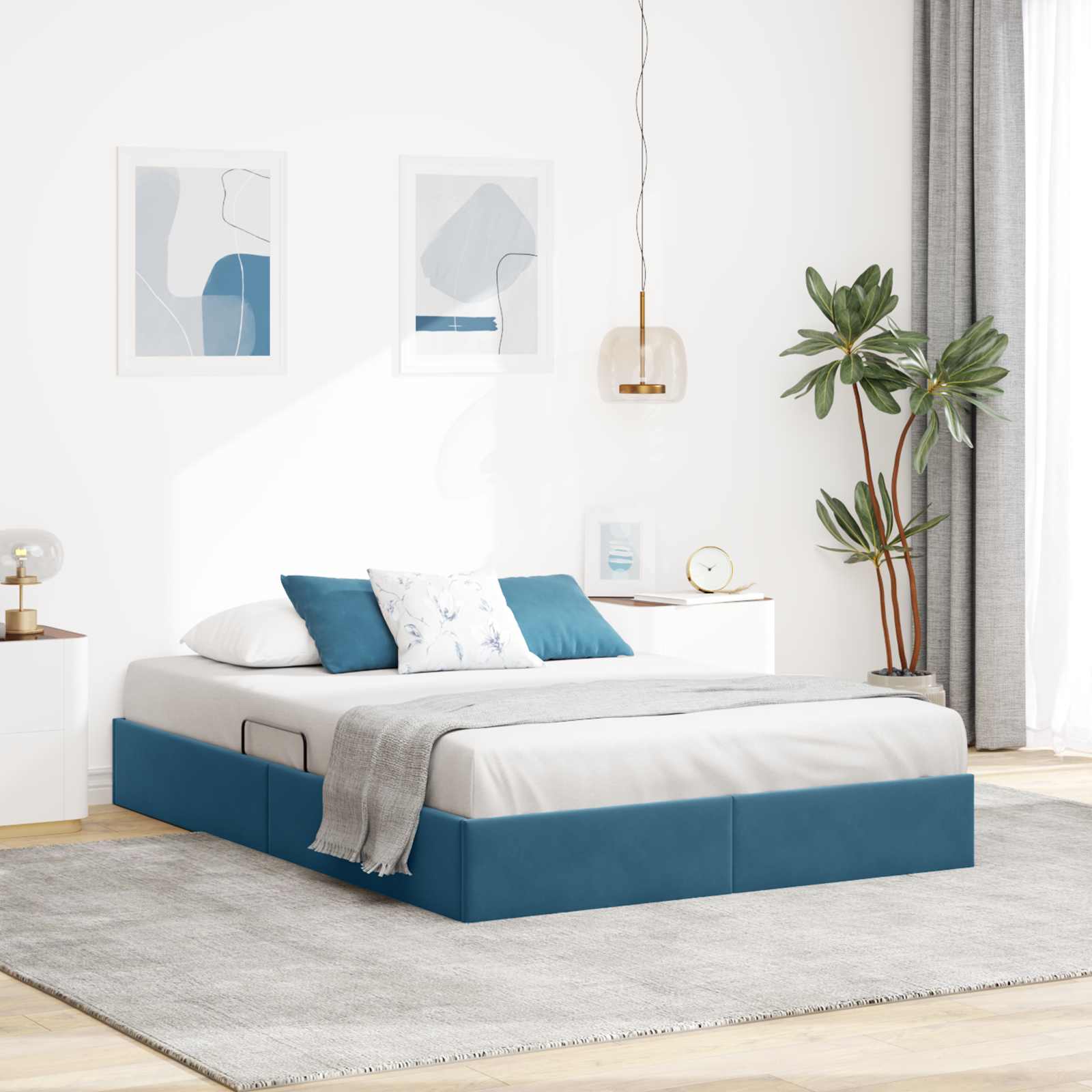 vidaXL Ottoman Bedframe met Opslag met opslag Fluweel