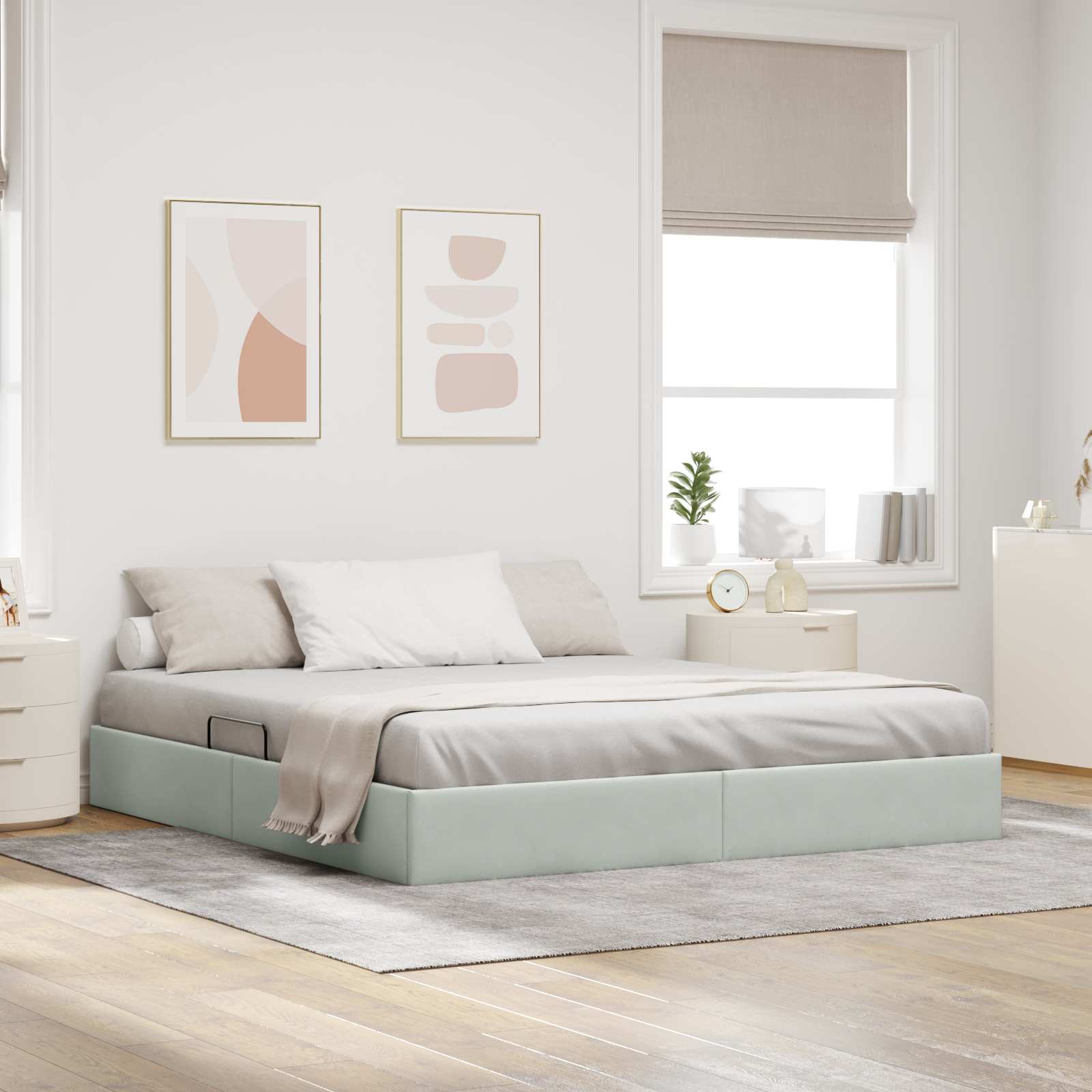 vidaXL Ottoman Bedframe met Opslag met opslag Fluweel