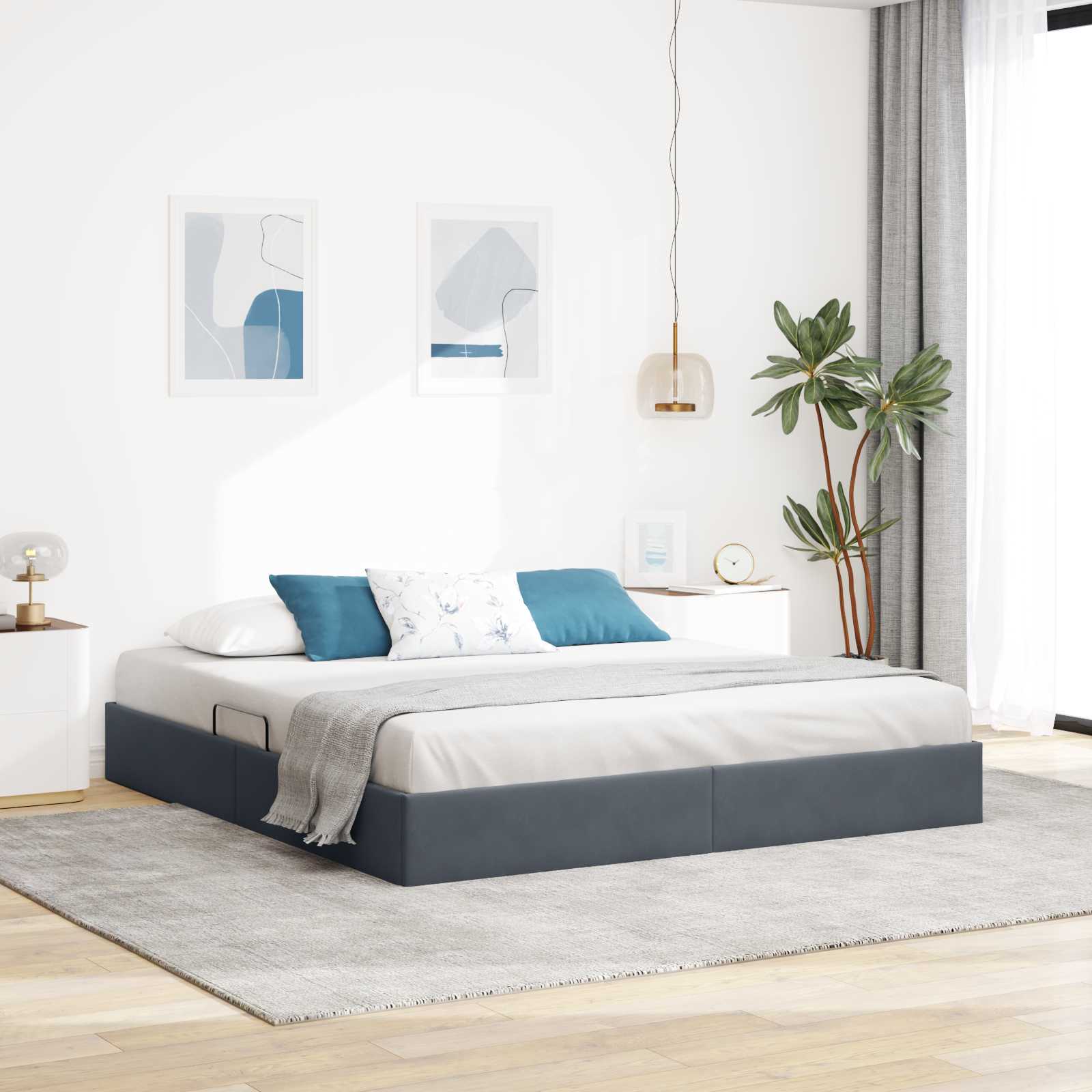vidaXL Ottoman Bedframe met Opslag met opslag Fluweel