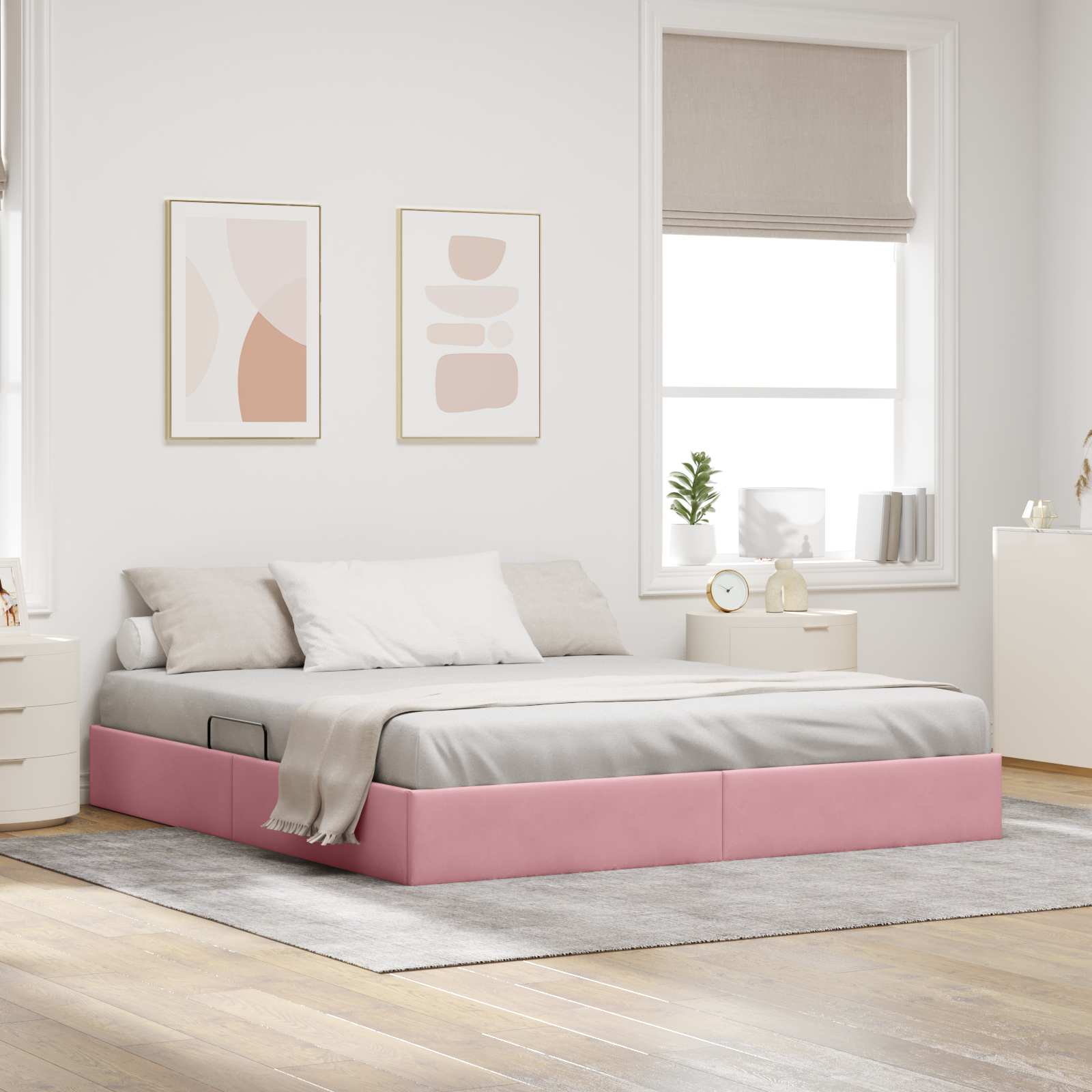 vidaXL Ottoman Bedframe met Opslag met opslag Fluweel