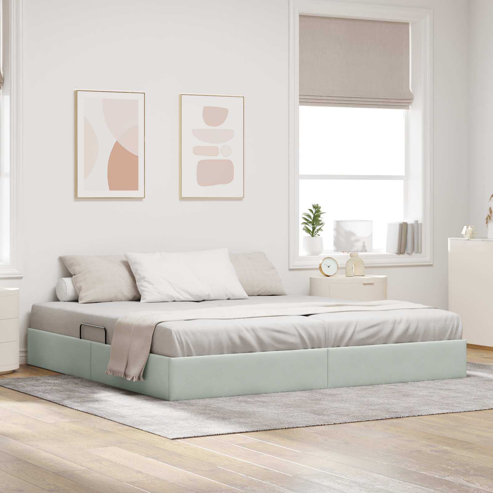 vidaXL Ottoman Bedframe met Opslag met opslag Fluweel