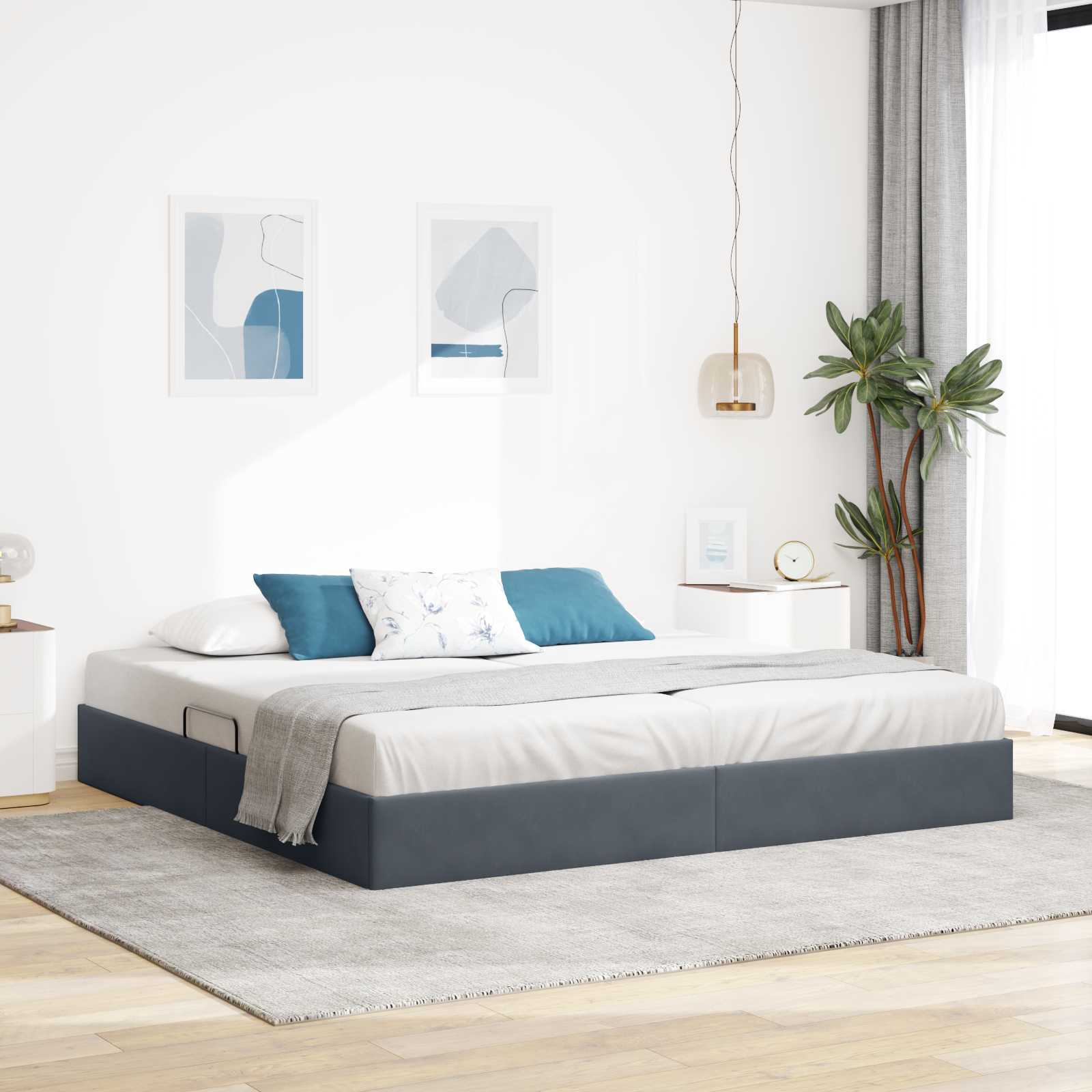 vidaXL Ottoman Bedframe met Opslag met opslag Fluweel