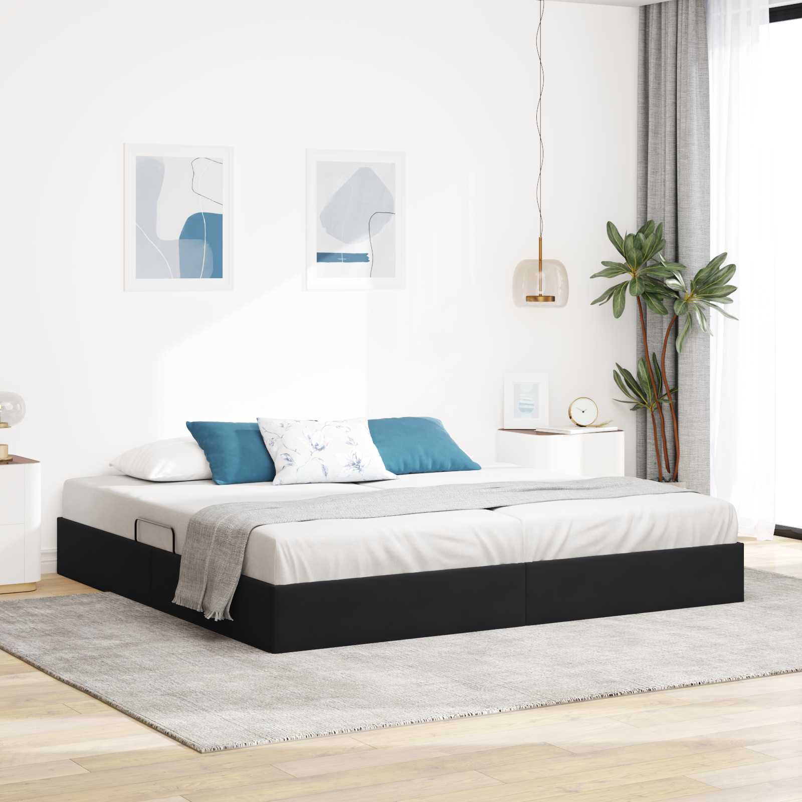 vidaXL Ottoman Bedframe met Opslag met opslag Fluweel