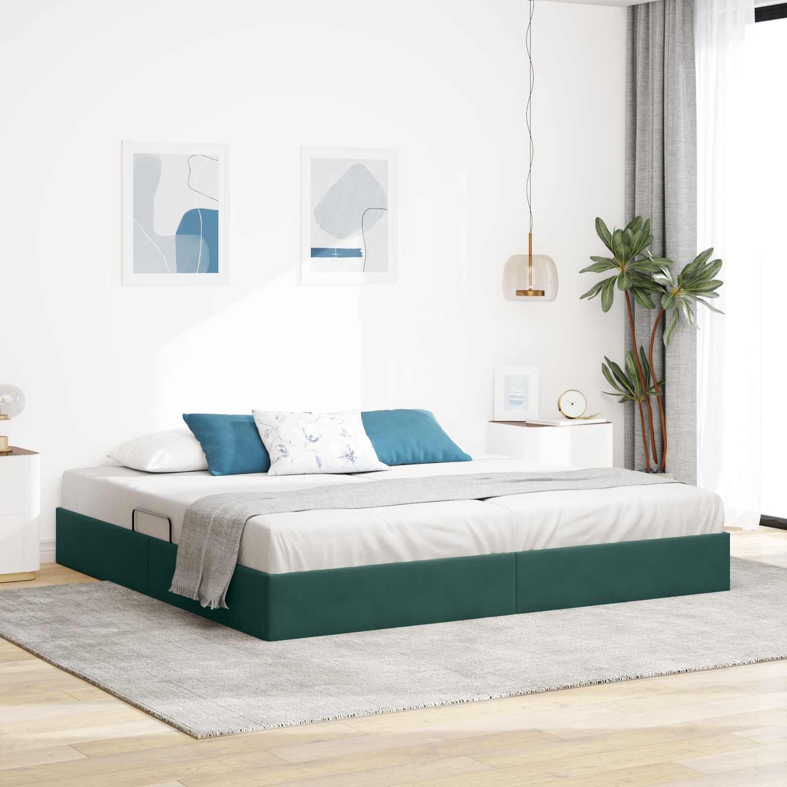 vidaXL Ottoman Bedframe met Opslag met opslag Fluweel