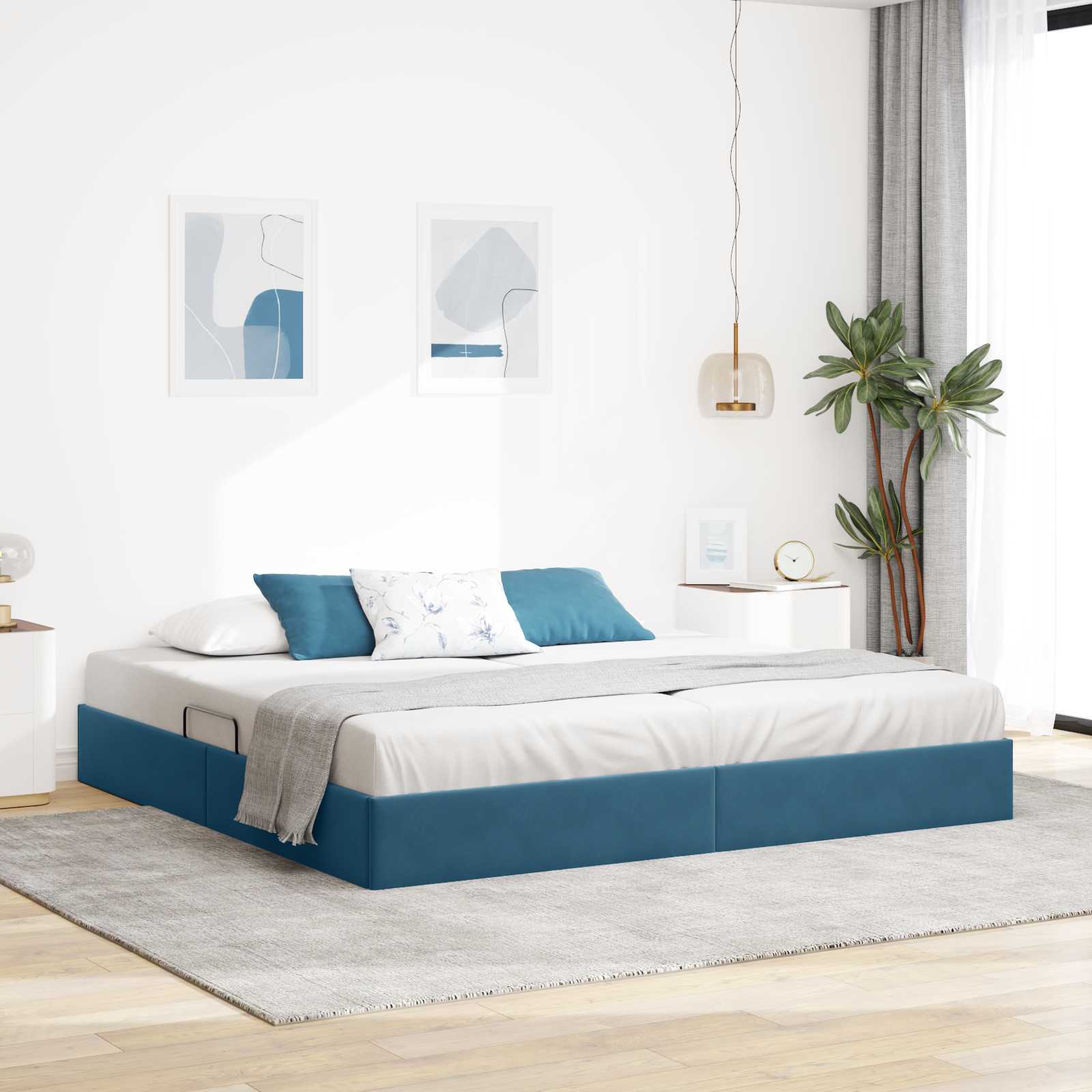 vidaXL Ottoman Bedframe met Opslag met opslag Fluweel