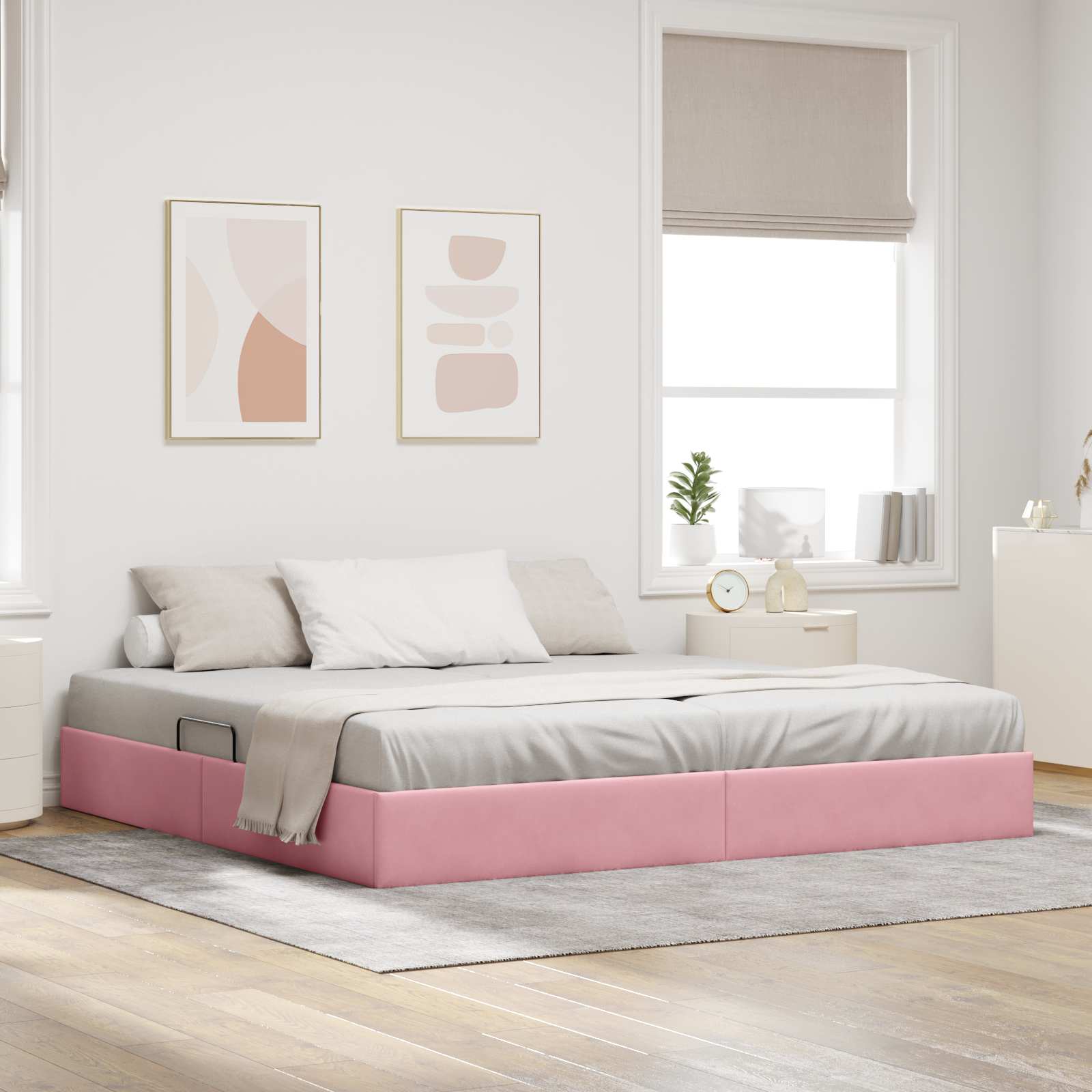 vidaXL Ottoman Bedframe met Opslag met opslag Fluweel