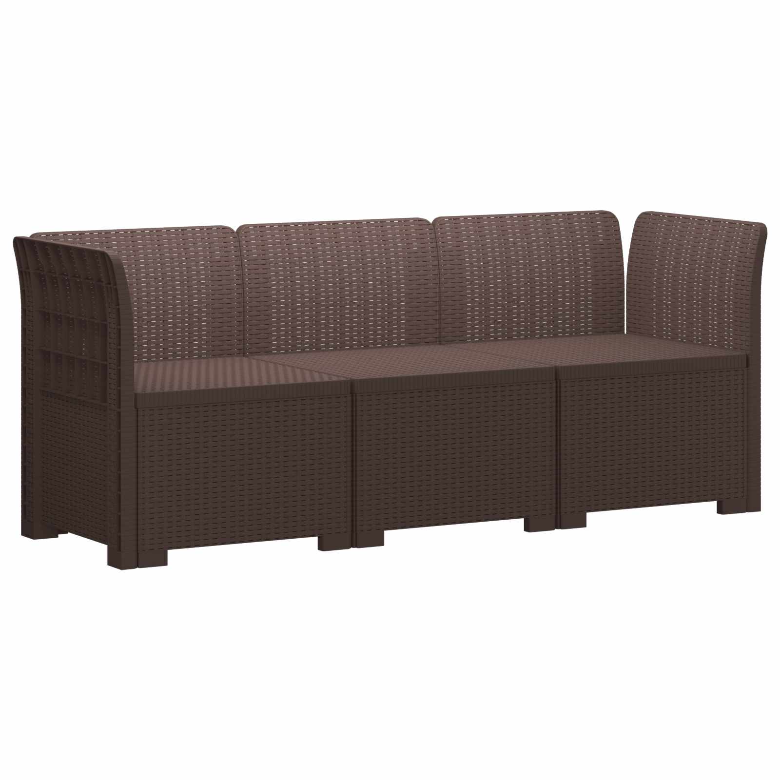 vidaXL 3-Zits Tuin Sofa Rattan Look PP Antraciet