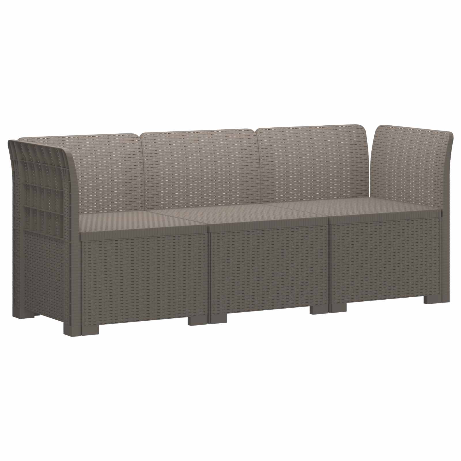 vidaXL 3-Zits Tuin Sofa Rattan Look PP Antraciet