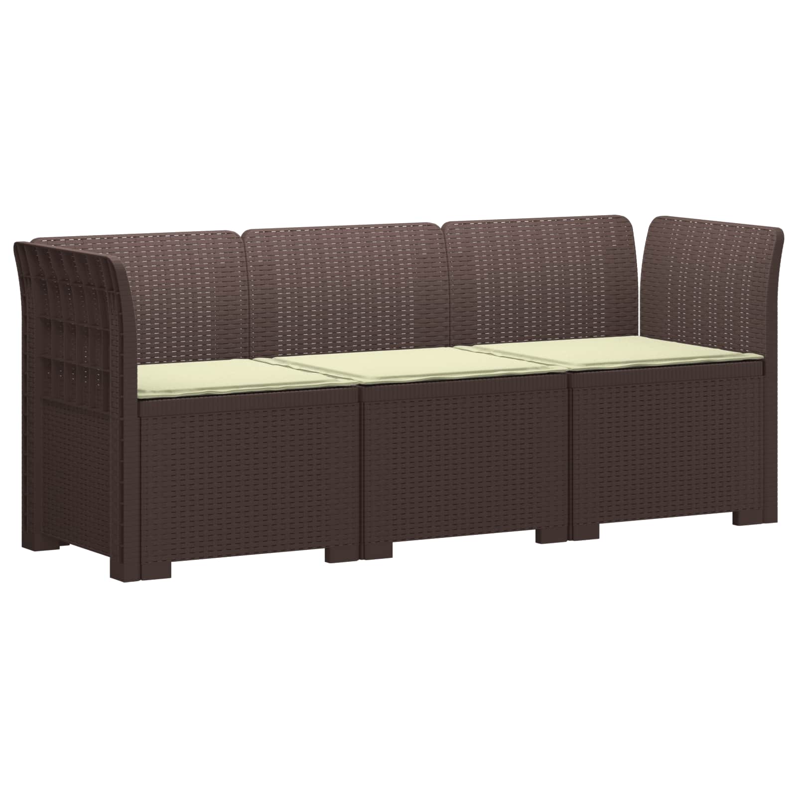 vidaXL 3-Zits Tuin Sofa Rattan Look PP Antraciet
