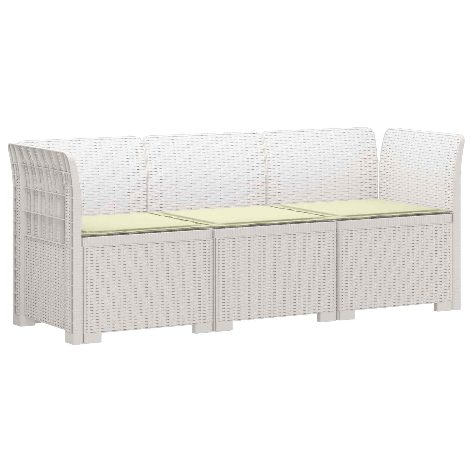 vidaXL 3-Zits Tuin Sofa Rattan Look PP Antraciet