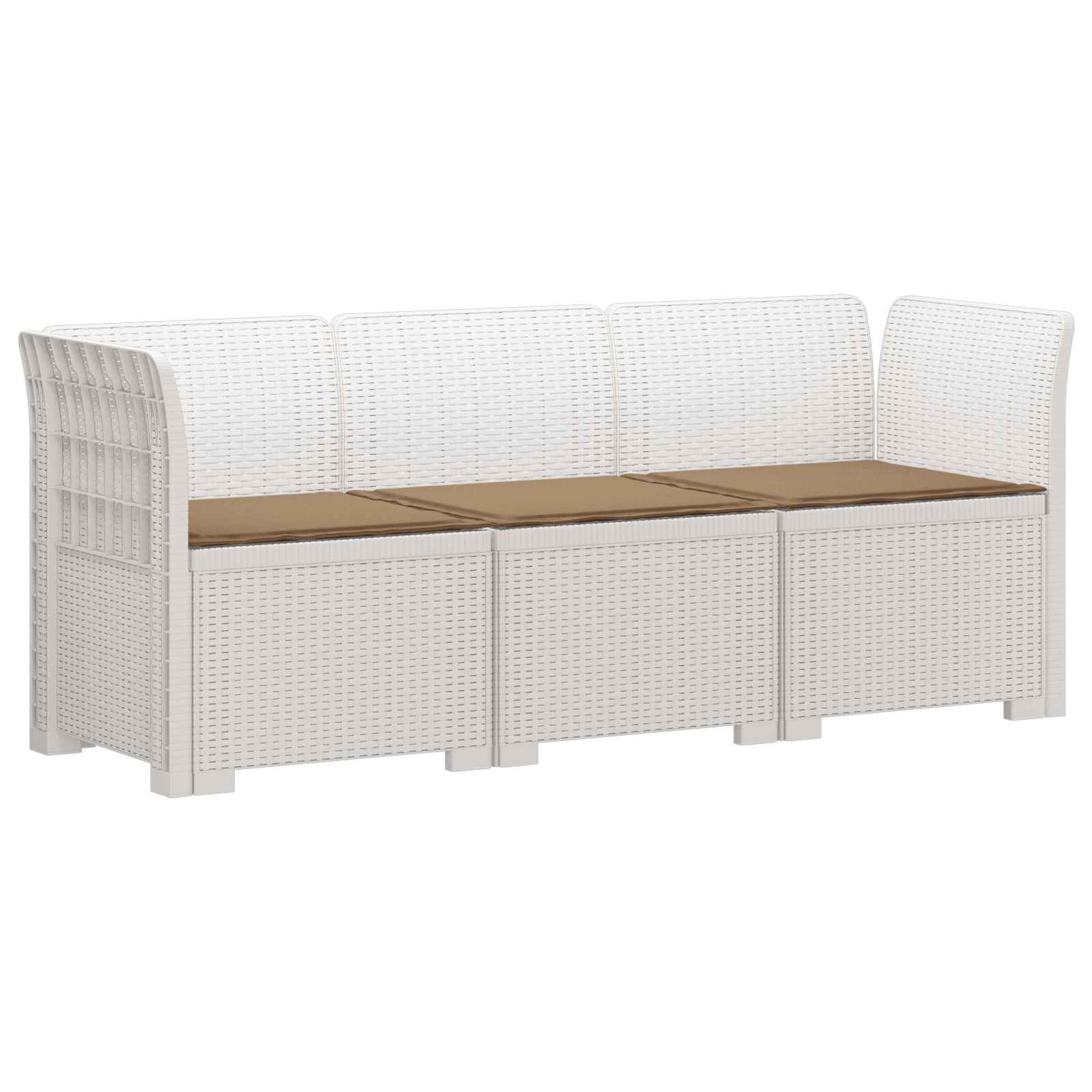 vidaXL 3-Zits Tuin Sofa Rattan Look PP Antraciet