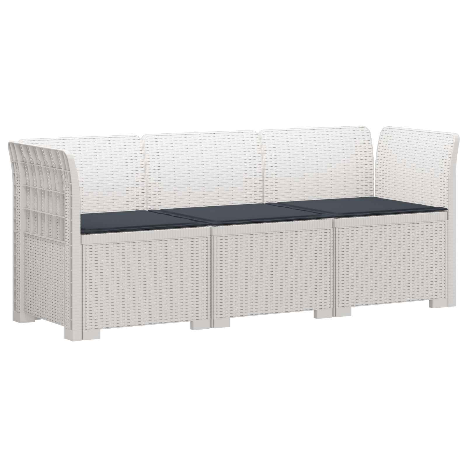 vidaXL 3-Zits Tuin Sofa Rattan Look PP Antraciet