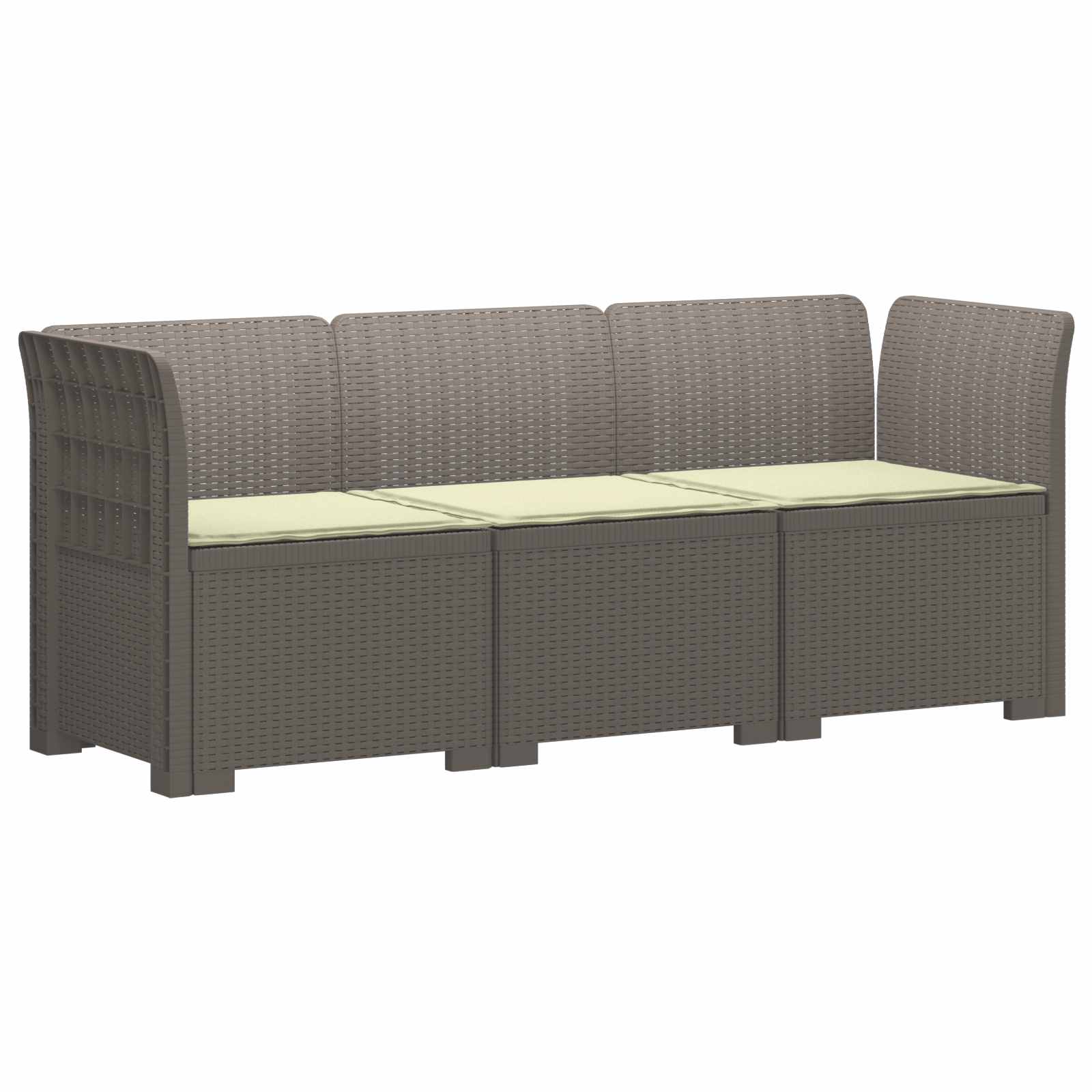 vidaXL 3-Zits Tuin Sofa Rattan Look PP Antraciet