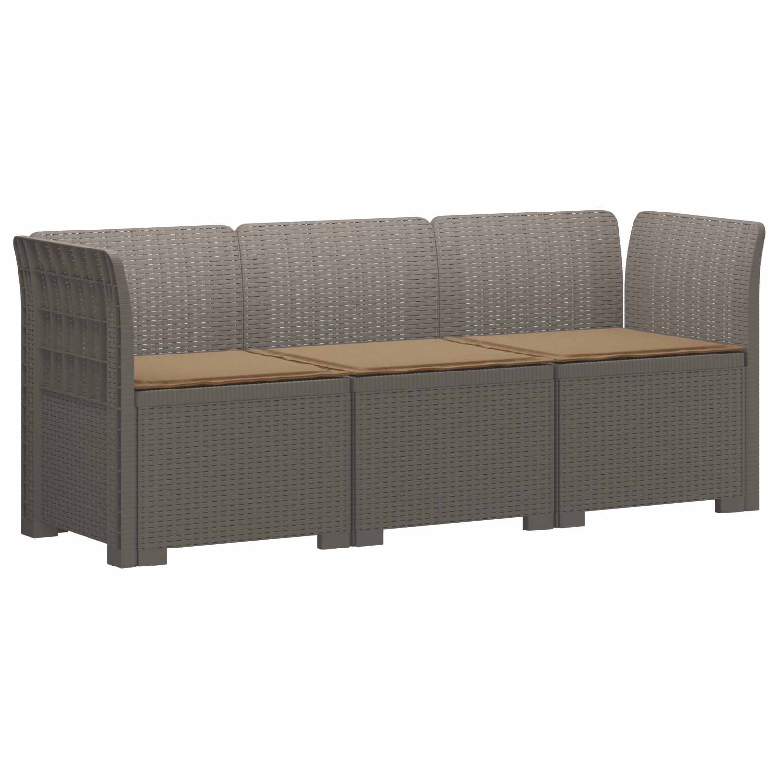 vidaXL 3-Zits Tuin Sofa Rattan Look PP Antraciet