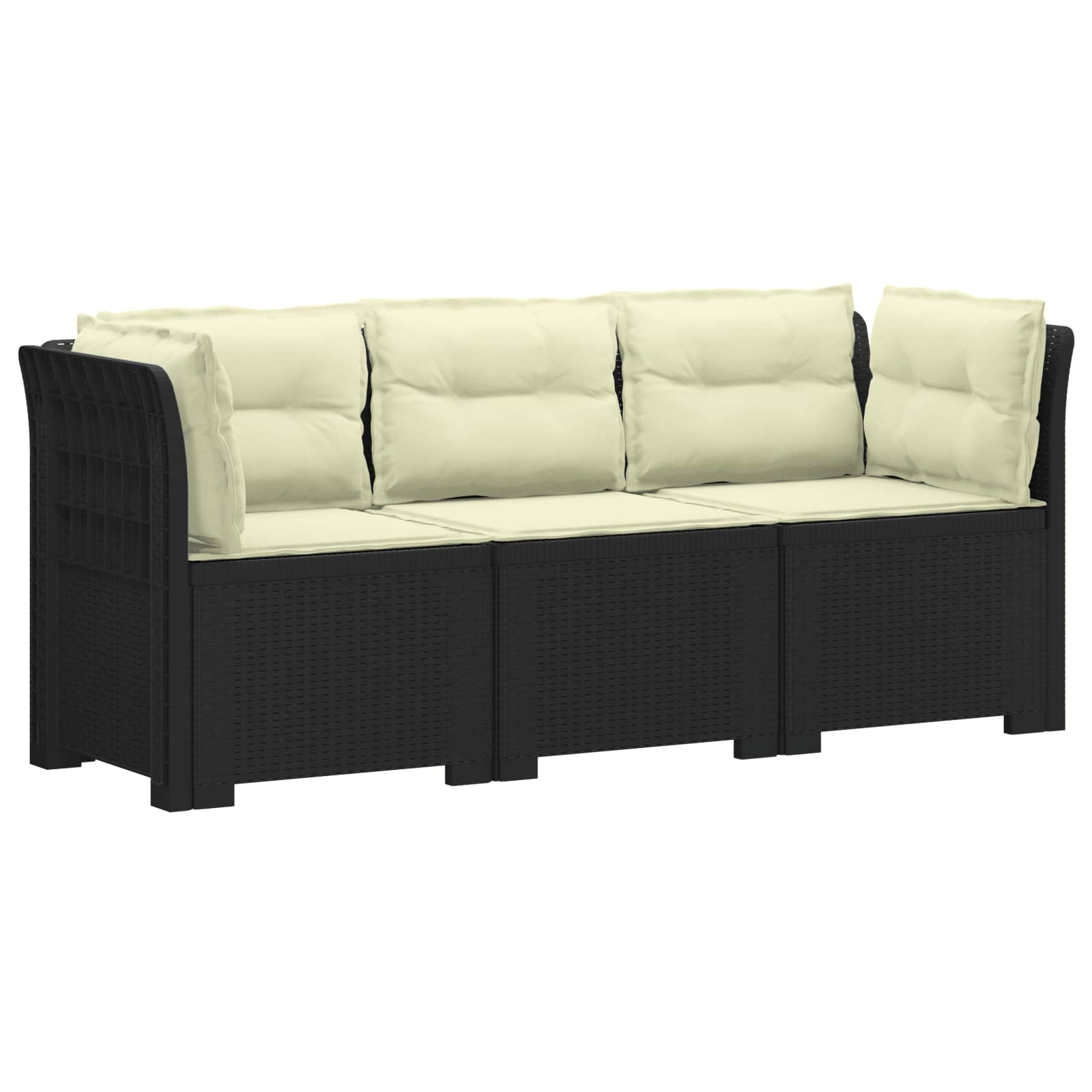 vidaXL 3-Zits Tuin Sofa Rattan Look PP Antraciet
