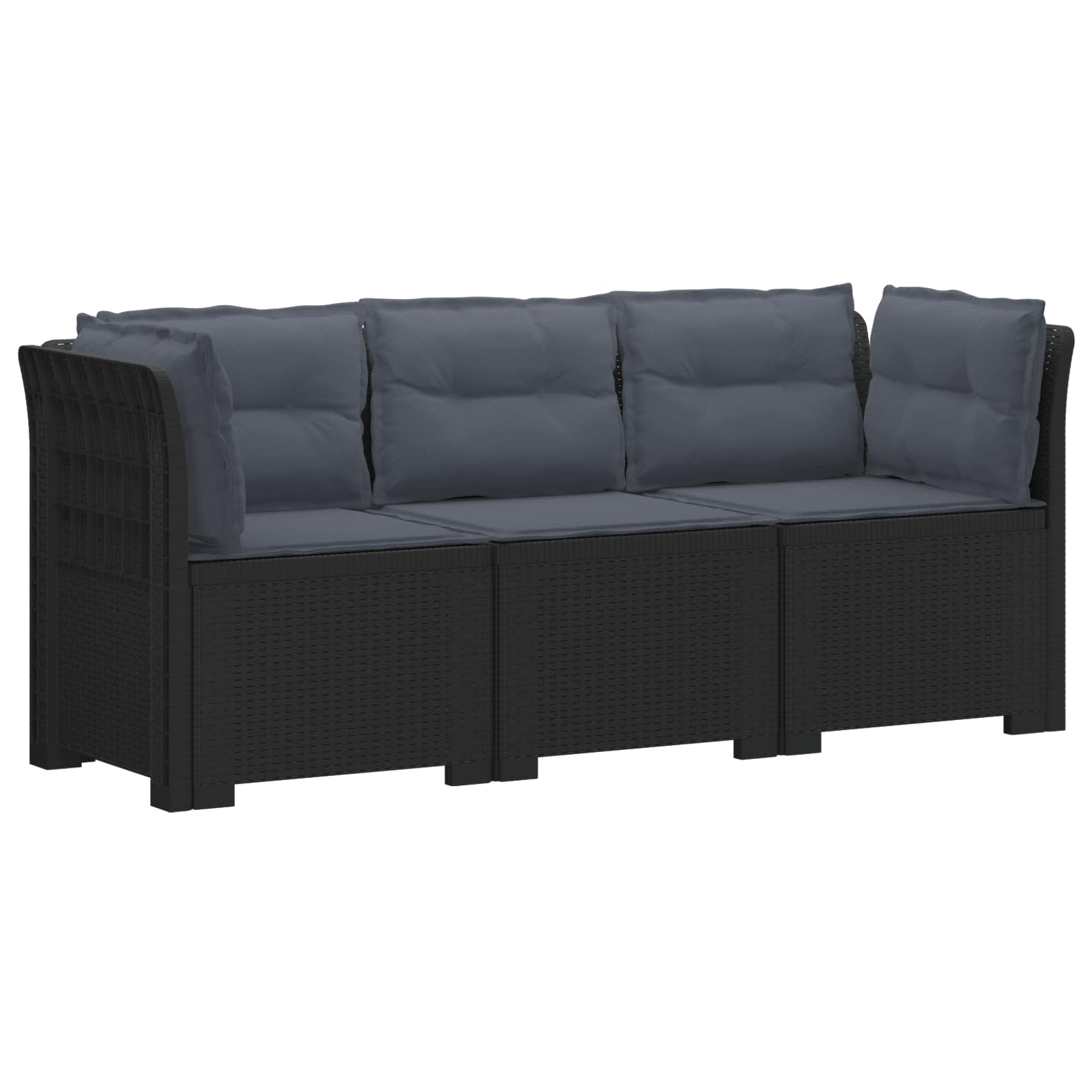 vidaXL 3-Zits Tuin Sofa Rattan Look PP Antraciet