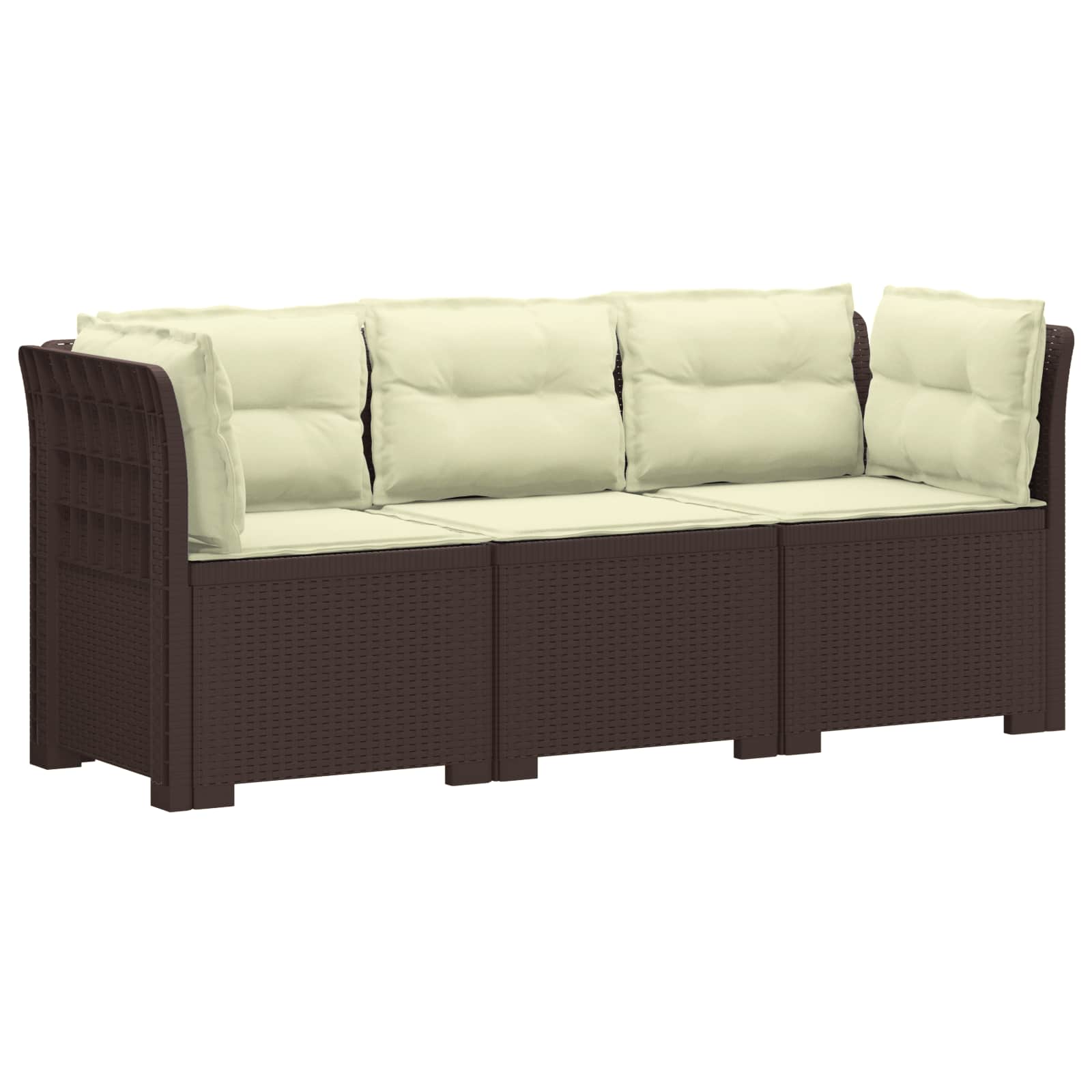 vidaXL 3-Zits Tuin Sofa Rattan Look PP Antraciet