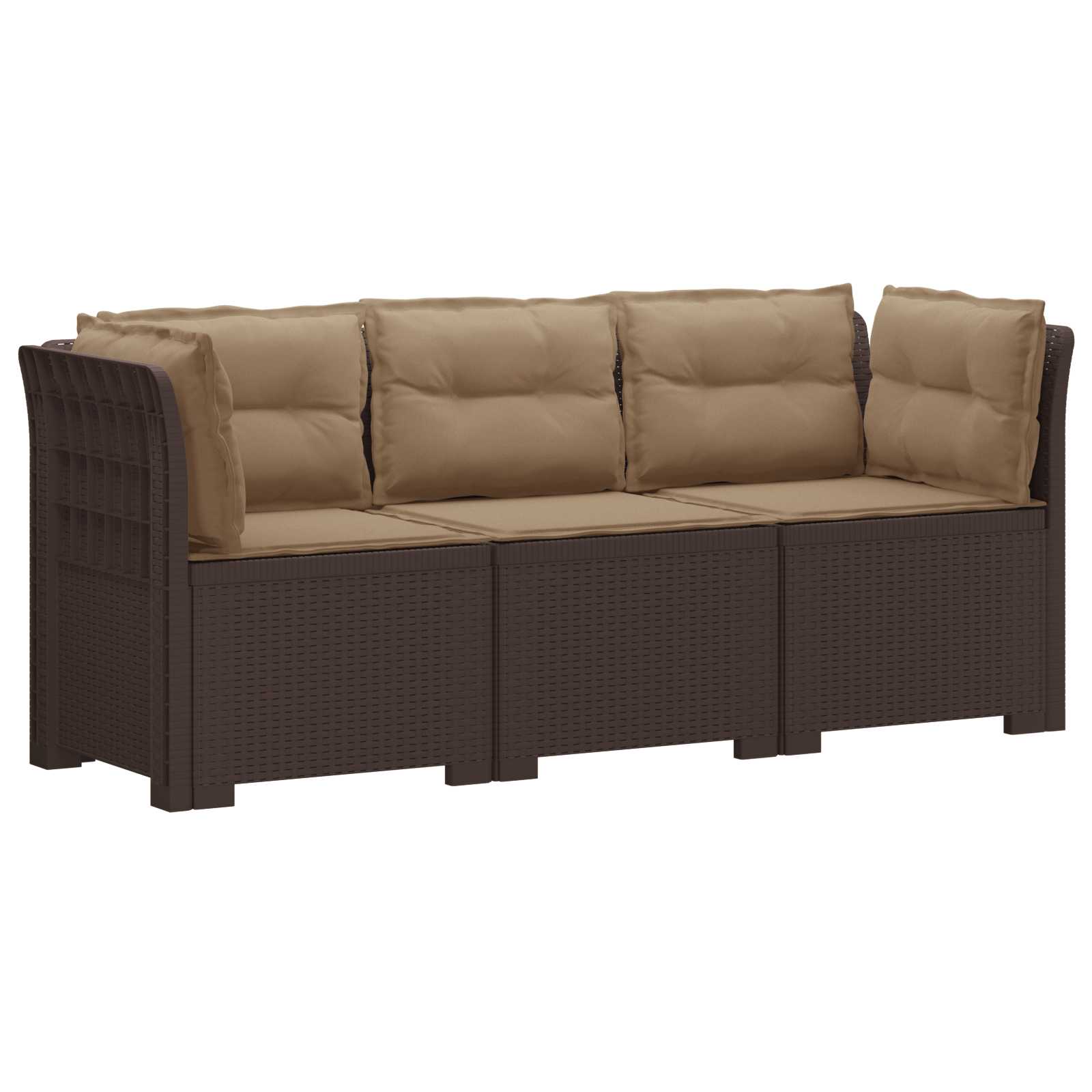 vidaXL 3-Zits Tuin Sofa Rattan Look PP Antraciet