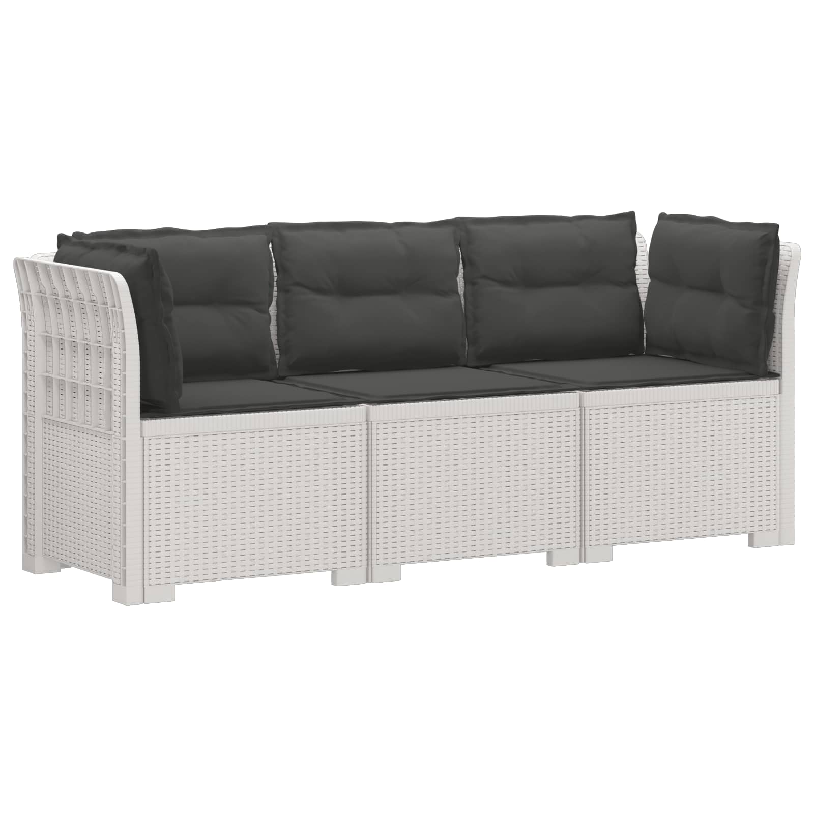 vidaXL 3-Zits Tuin Sofa Rattan Look PP Antraciet