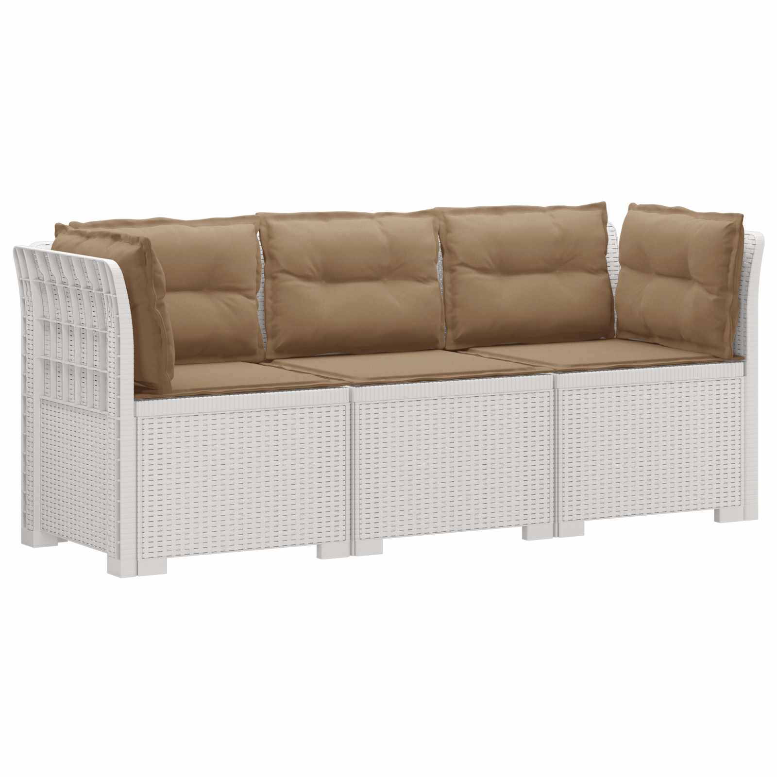 vidaXL 3-Zits Tuin Sofa Rattan Look PP Antraciet