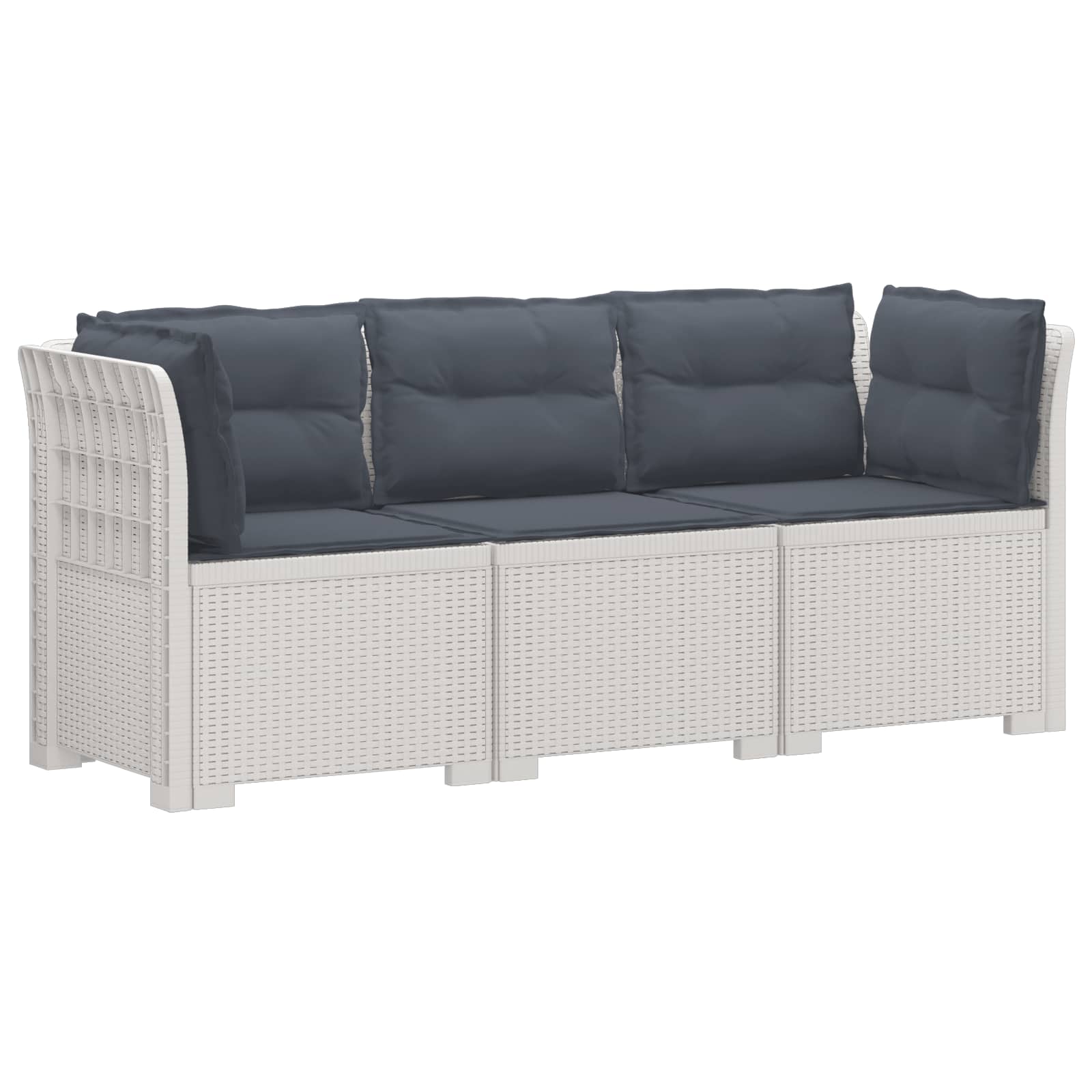 vidaXL 3-Zits Tuin Sofa Rattan Look PP Antraciet