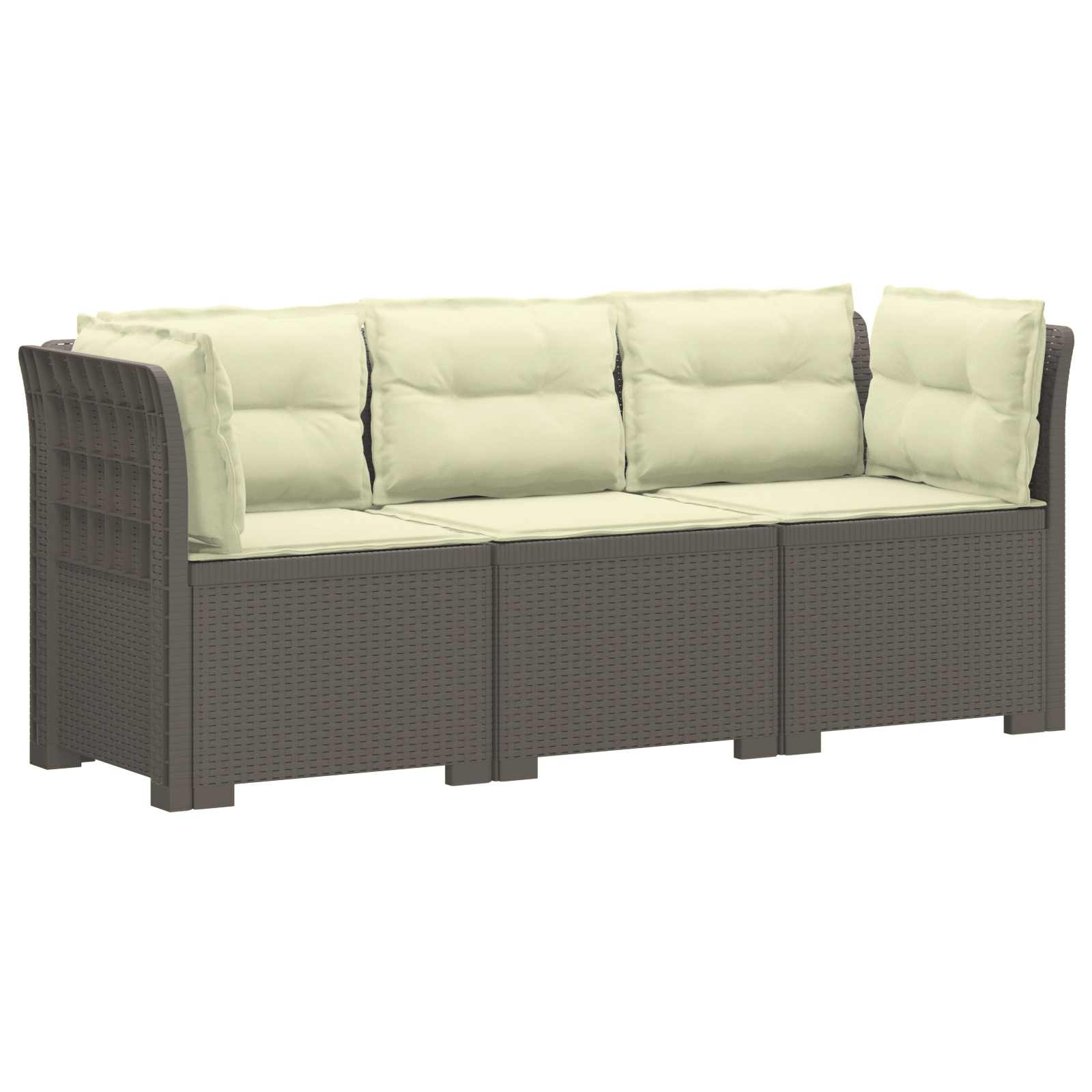 vidaXL 3-Zits Tuin Sofa Rattan Look PP Antraciet