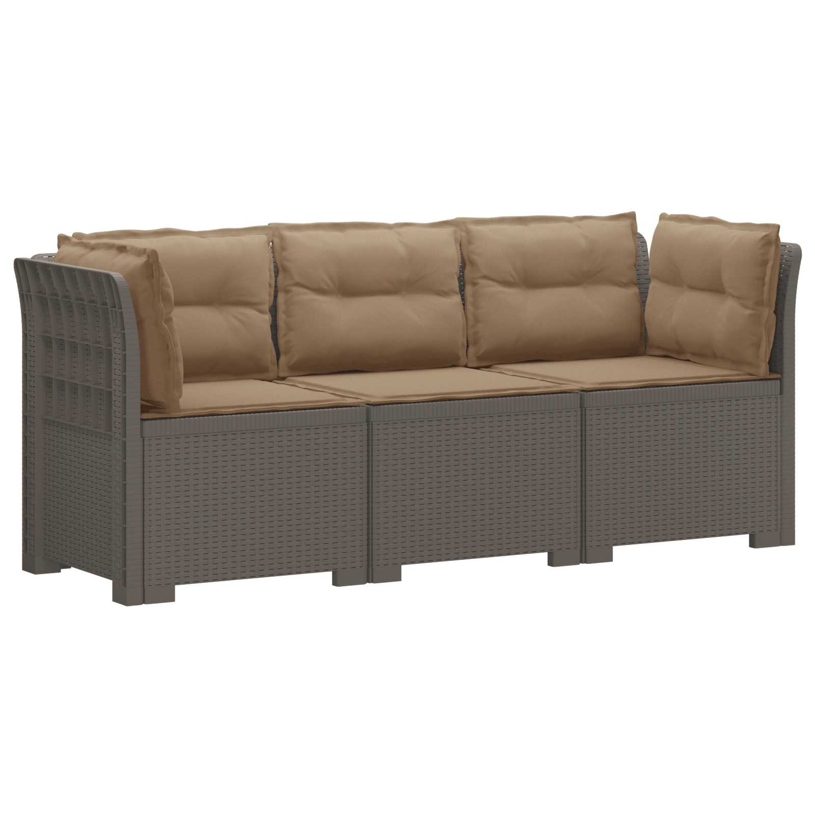 vidaXL 3-Zits Tuin Sofa Rattan Look PP Antraciet