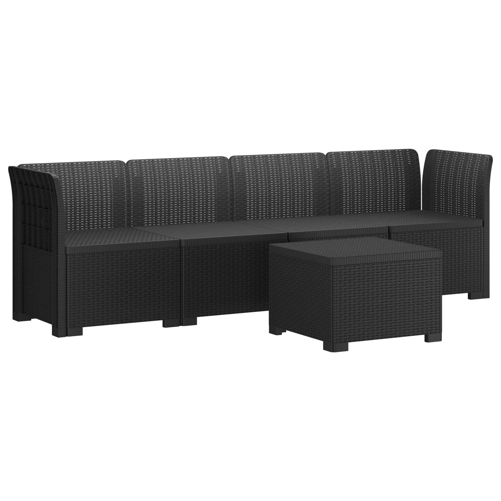 vidaXL 4-Persoons Tuin Sofa Rieten Look PP Antraciet