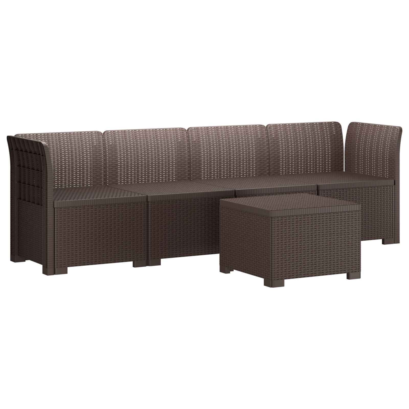 vidaXL 4-Persoons Tuin Sofa Rieten Look PP Antraciet
